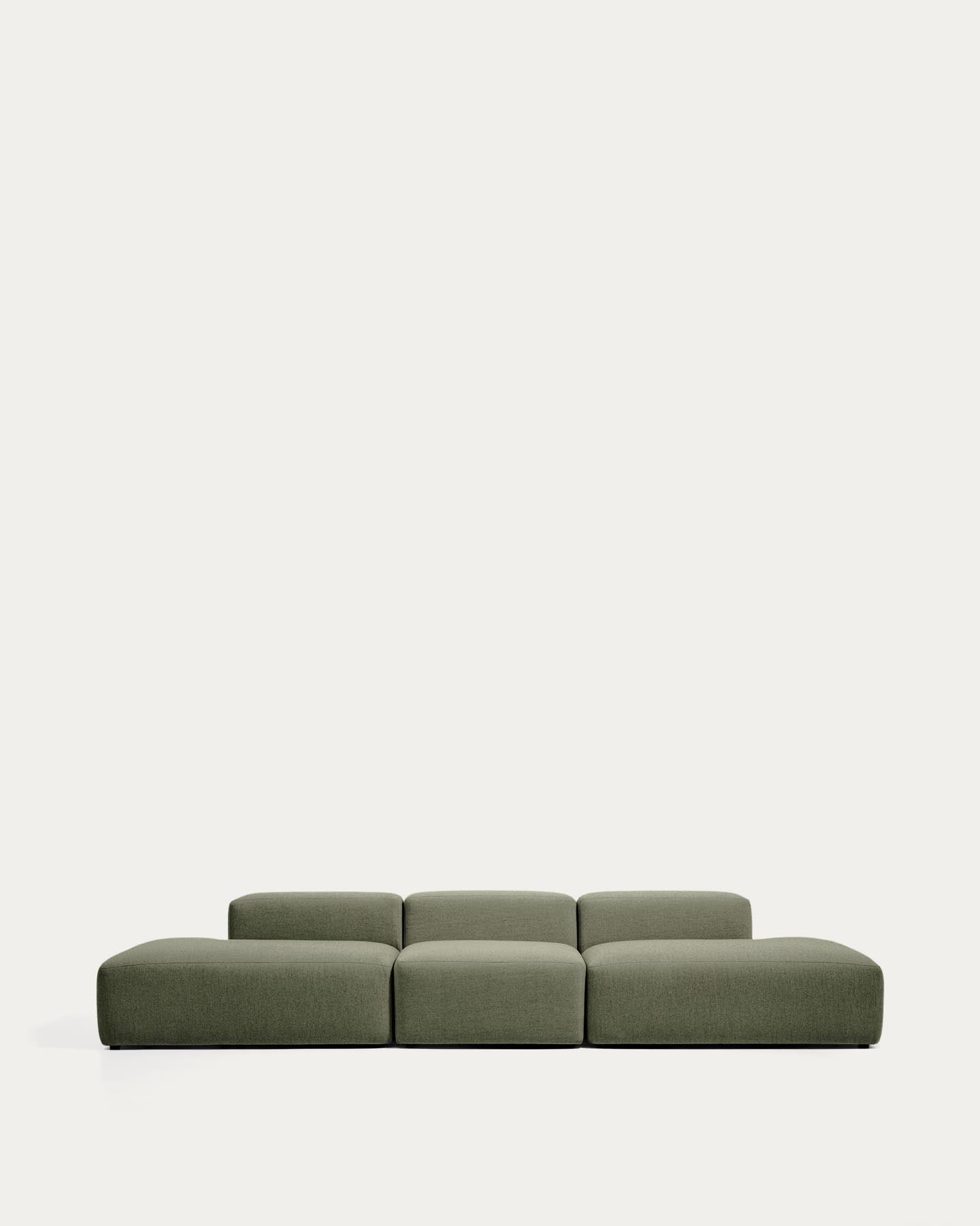4-Sitzer-Sofa Blok in moosgrüner Chenille, 380 cm, FSC Mix Credit in Grün präsentiert im Onlineshop von KAQTU Design AG. 4er Sofa ist von Kave Home