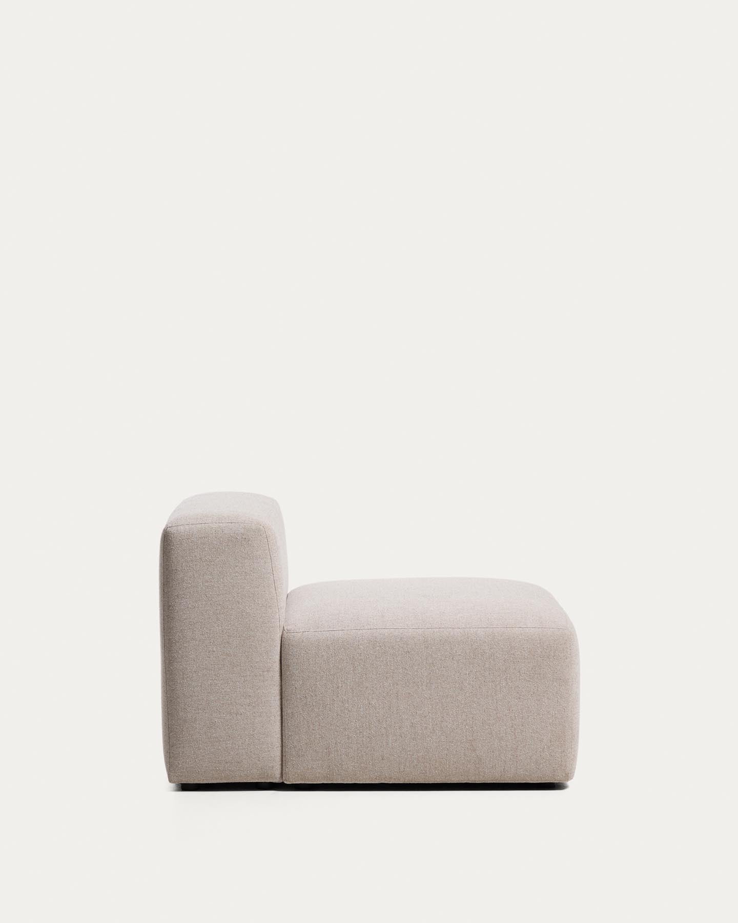 Sessel Blok in beiger Chenille, 90 cm, FSC Mix Credit in Beige präsentiert im Onlineshop von KAQTU Design AG. Pouf ist von Kave Home
