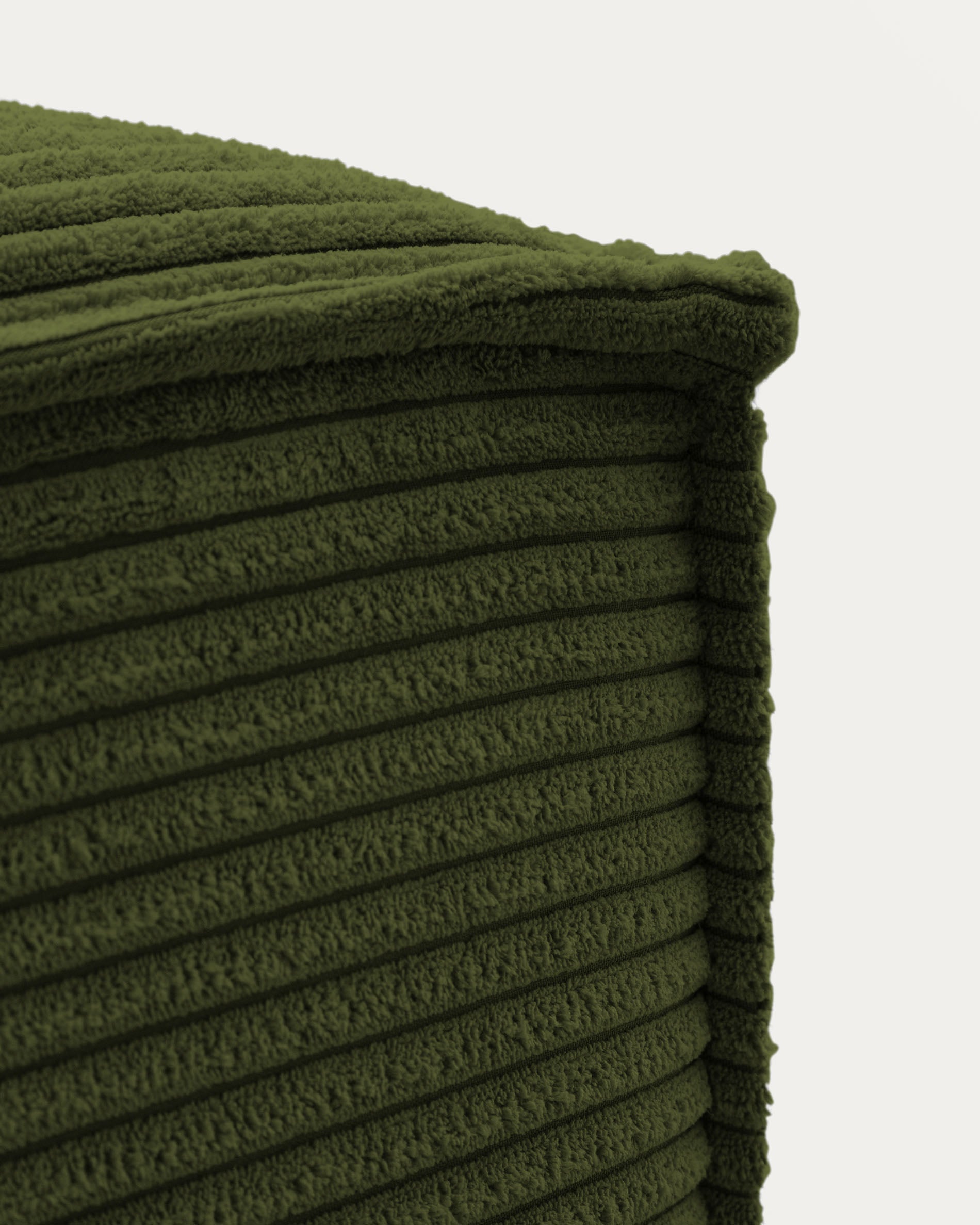 Fussablage Blok, schwer entflammbar mit dickem Cord in Grün, 90 x 74 cm, FSC Mix Credit FR in Grün präsentiert im Onlineshop von KAQTU Design AG. Pouf ist von Kave Home