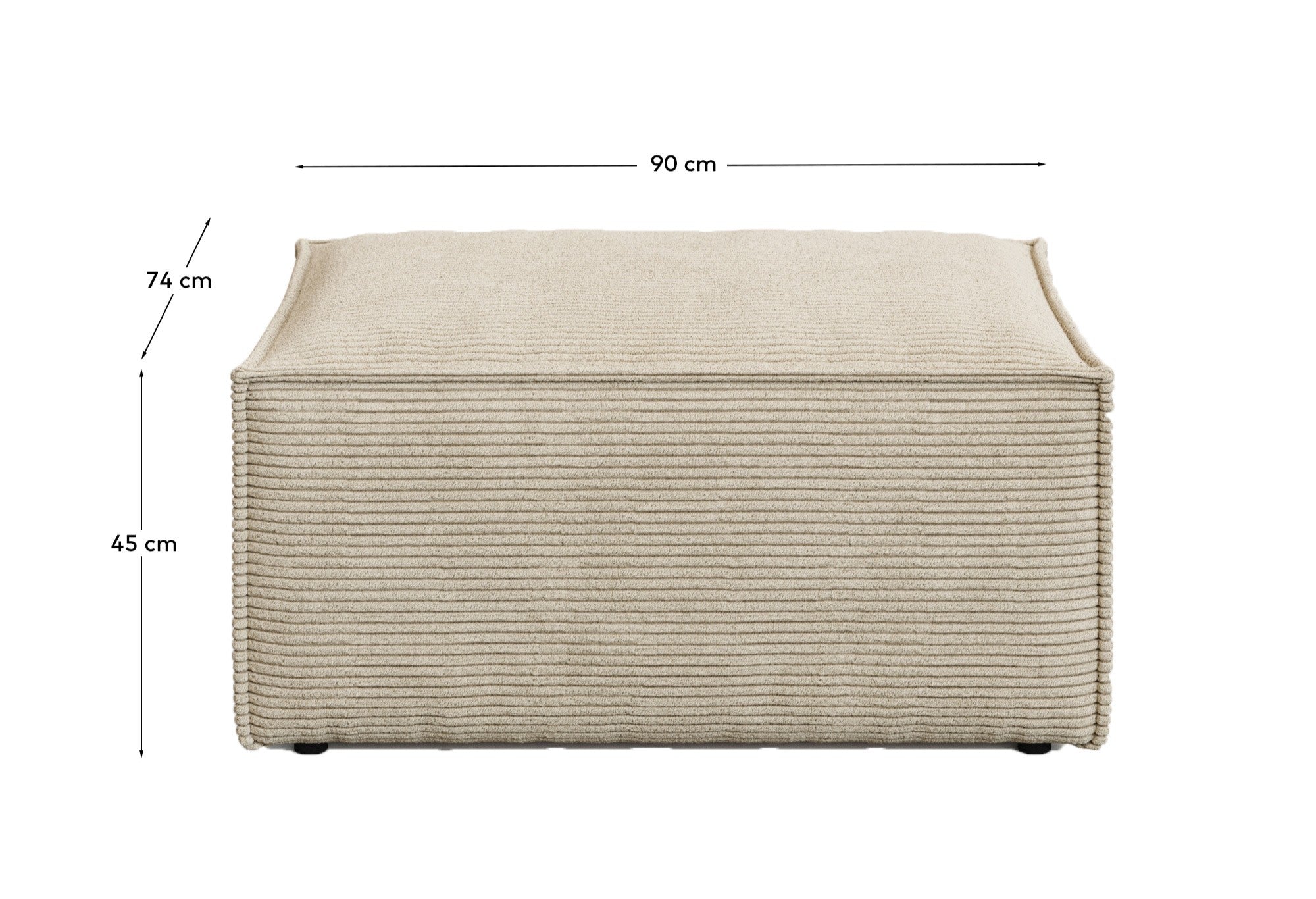 Fussablage Blok schwer entflammbar mit dickem Cord in Ecru 90 x 74 cm FSC Mix Credit FR in Ecru präsentiert im Onlineshop von KAQTU Design AG. Pouf ist von Kave Home