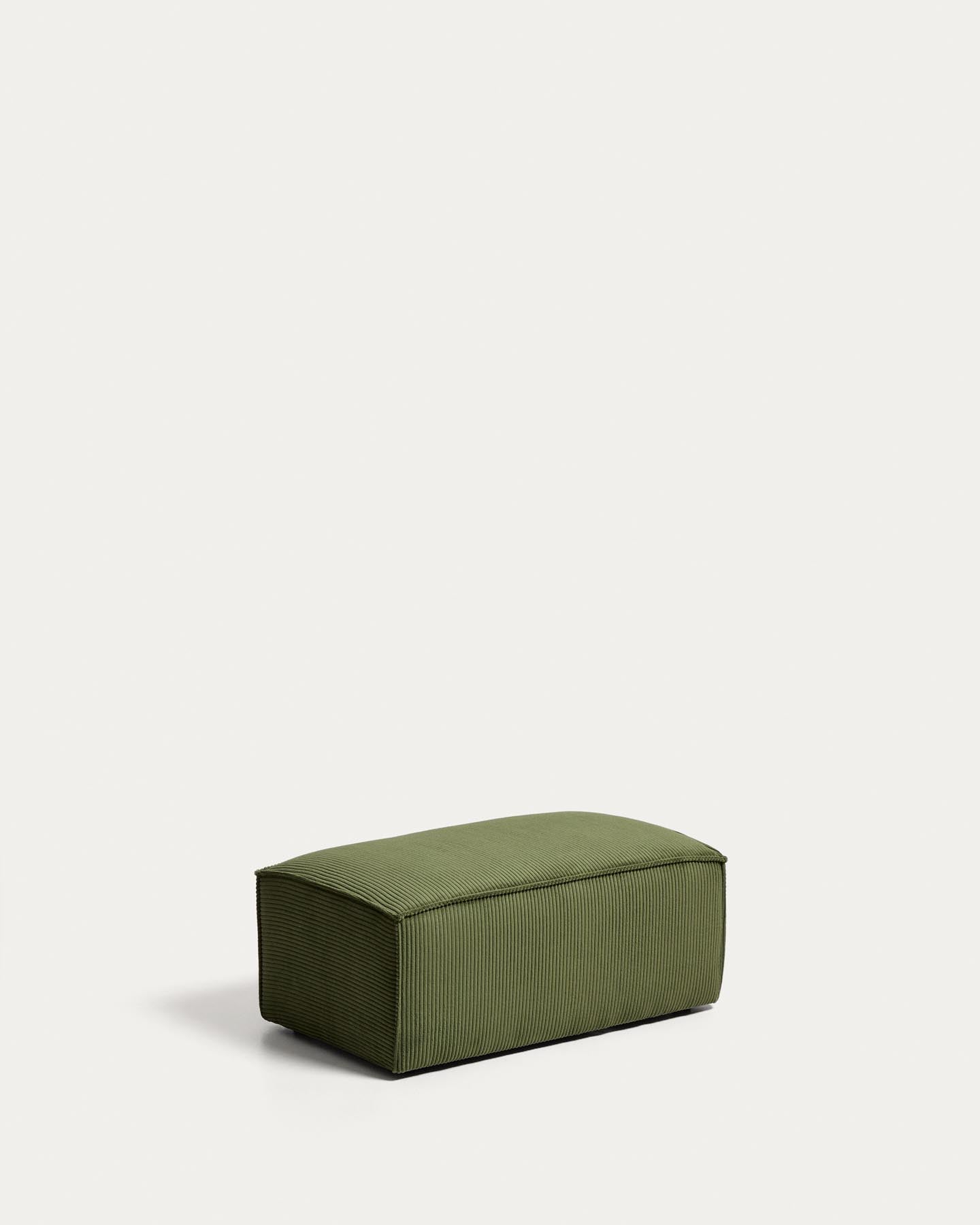 Pouf-Randmodul Blok in grobem grünem Cord, 60 x 104 cm, FSC Mix Credit in Grün präsentiert im Onlineshop von KAQTU Design AG. Pouf ist von Kave Home