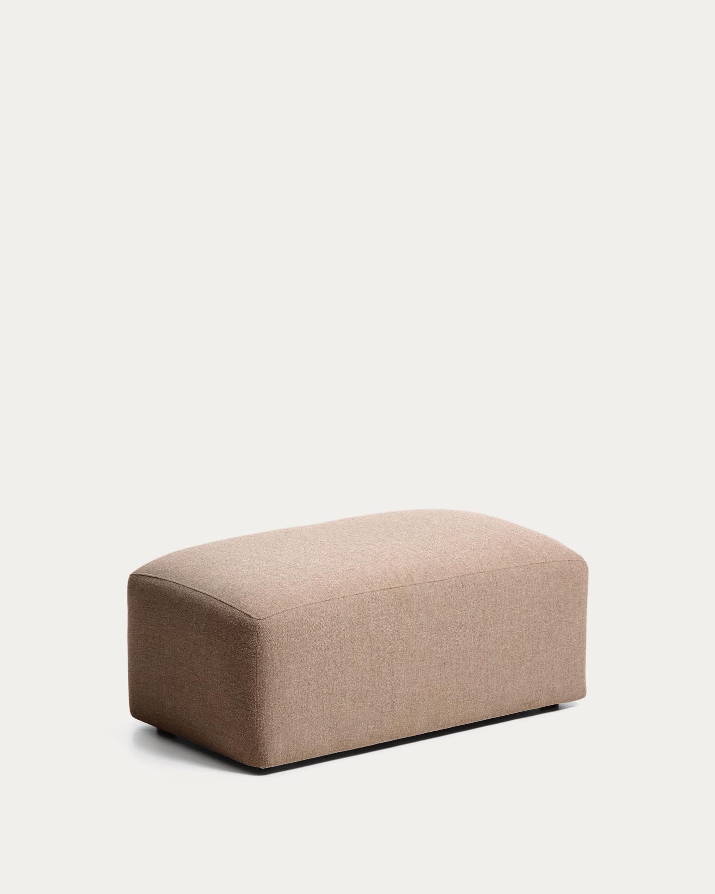Pouf-Randmodul Blok in brauner Chenille, 60 x 104 cm, FSC Mix Credit in Taupe präsentiert im Onlineshop von KAQTU Design AG. Pouf ist von Kave Home