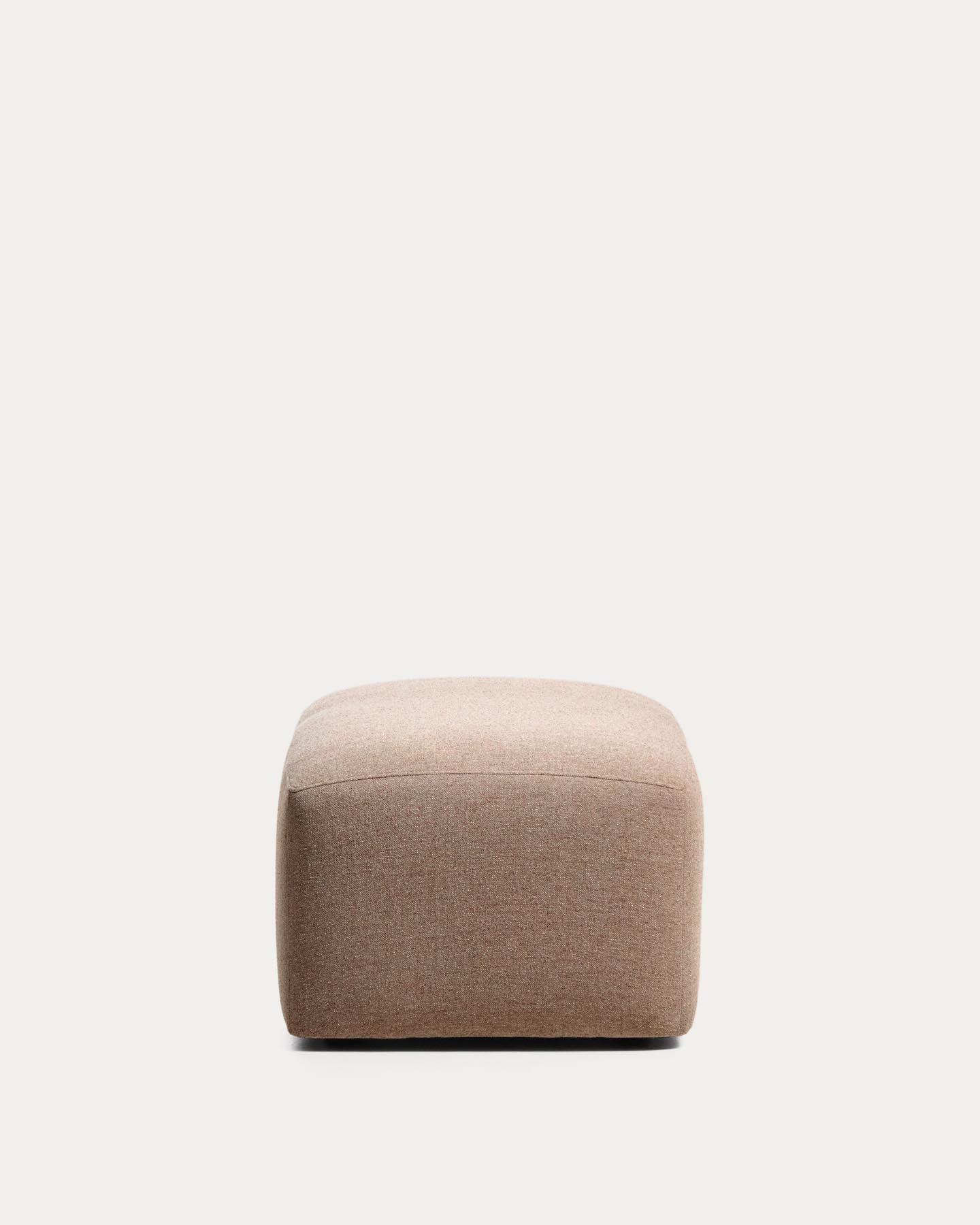 Pouf-Randmodul Blok in brauner Chenille, 60 x 104 cm, FSC Mix Credit in Taupe präsentiert im Onlineshop von KAQTU Design AG. Pouf ist von Kave Home