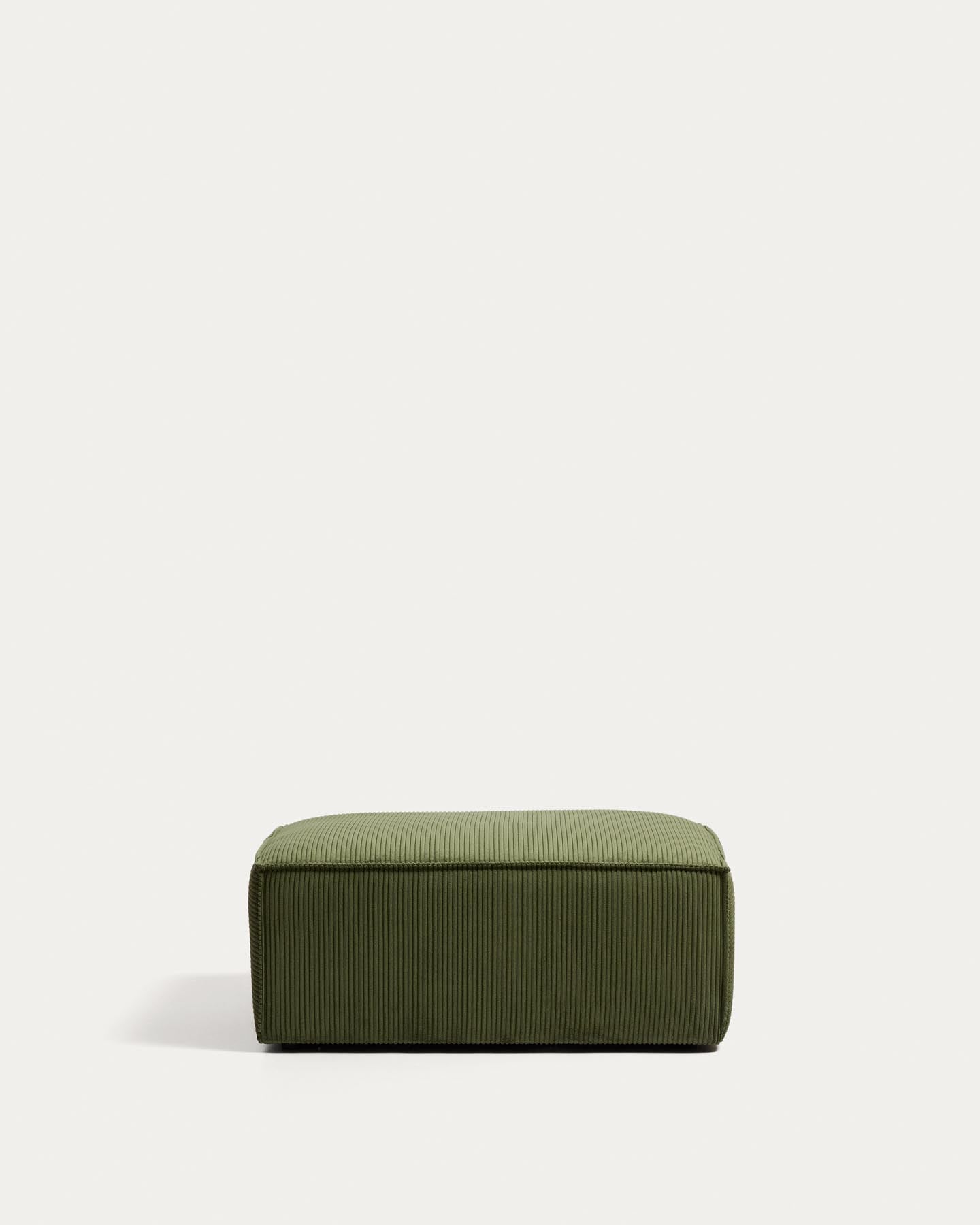 Pouf-Randmodul Blok in grünem Cord, 90 x 104 cm, FSC Mix Credit in Grün präsentiert im Onlineshop von KAQTU Design AG. Pouf ist von Kave Home