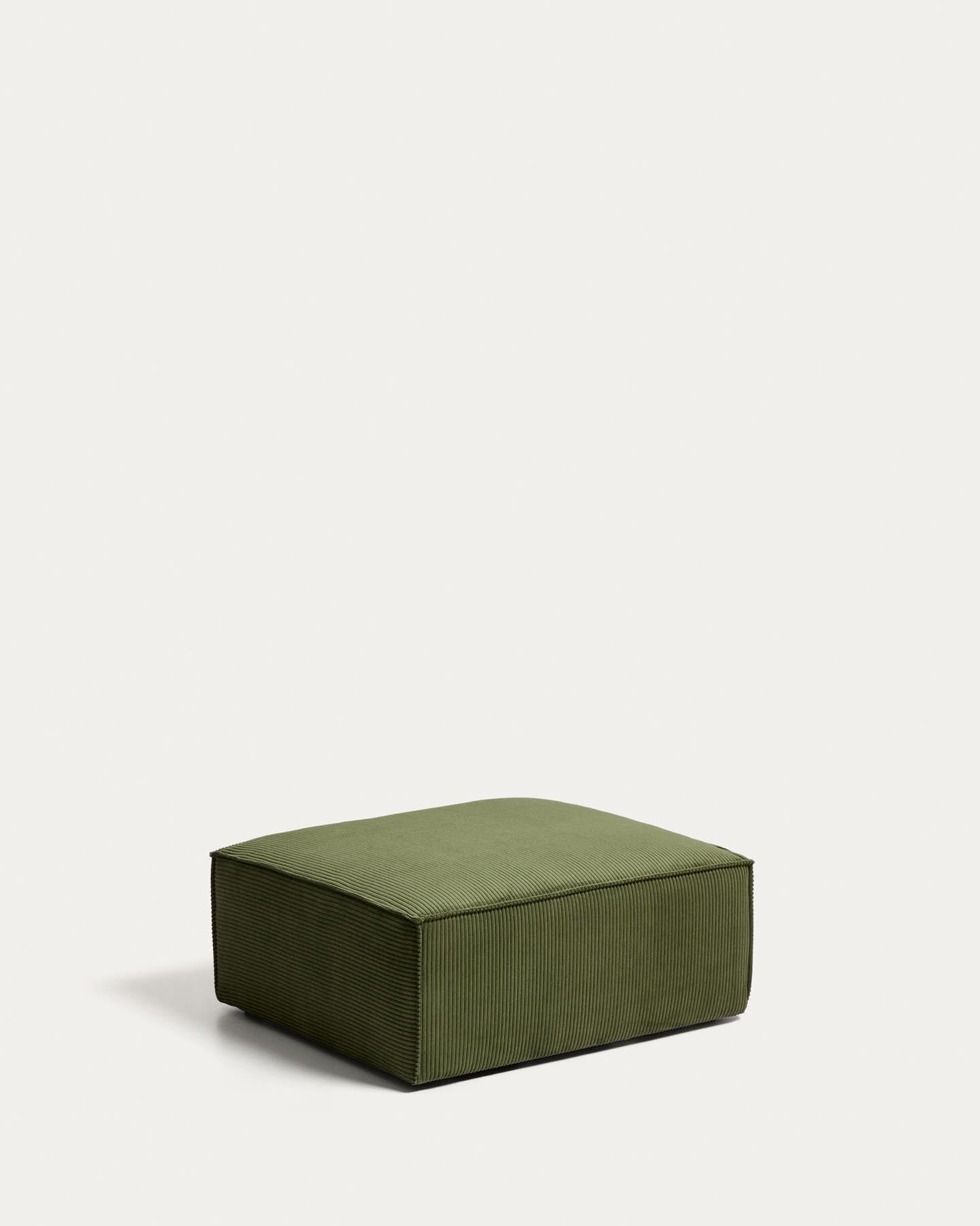 Pouf-Randmodul Blok in grünem Cord, 90 x 104 cm, FSC Mix Credit in Grün präsentiert im Onlineshop von KAQTU Design AG. Pouf ist von Kave Home