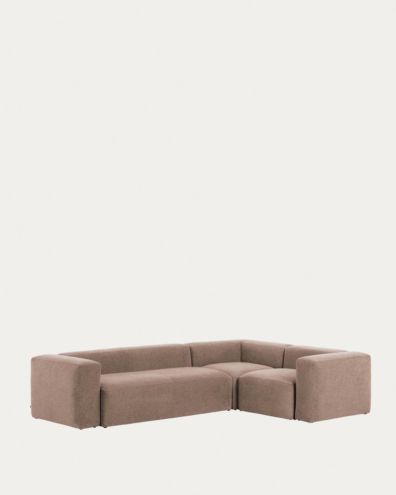 4-Sitzer-Ecksofa Blok mit rosa Chenille 320 x 230 cm FSC Mix Credit in Rosa präsentiert im Onlineshop von KAQTU Design AG. 4er Sofa ist von Kave Home