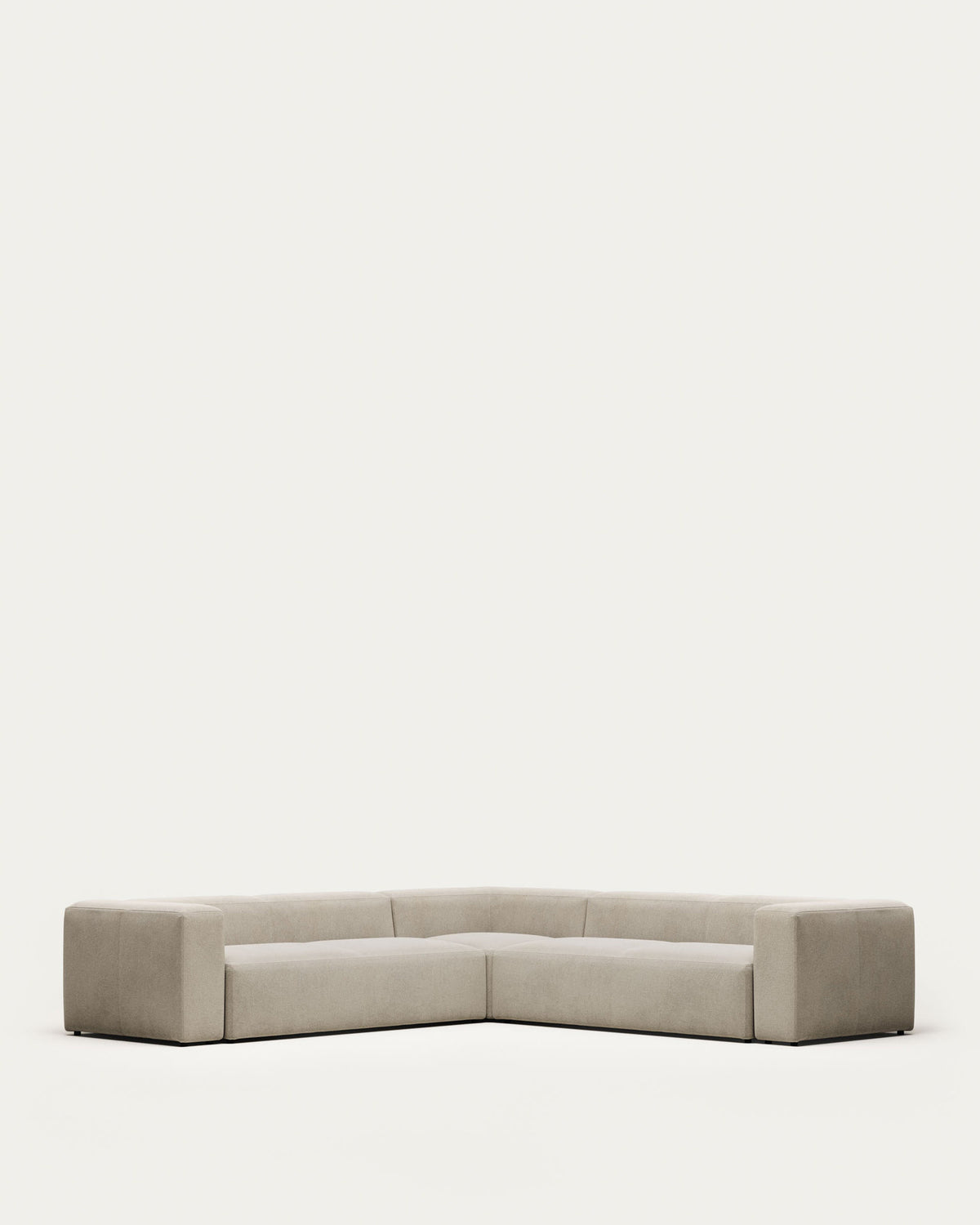 6-Sitzer-Ecksofa Blok, schwer entflammbar mit beiger Chenille, 320 x 320 cm in Beige präsentiert im Onlineshop von KAQTU Design AG. Ecksofa ist von Kave Home