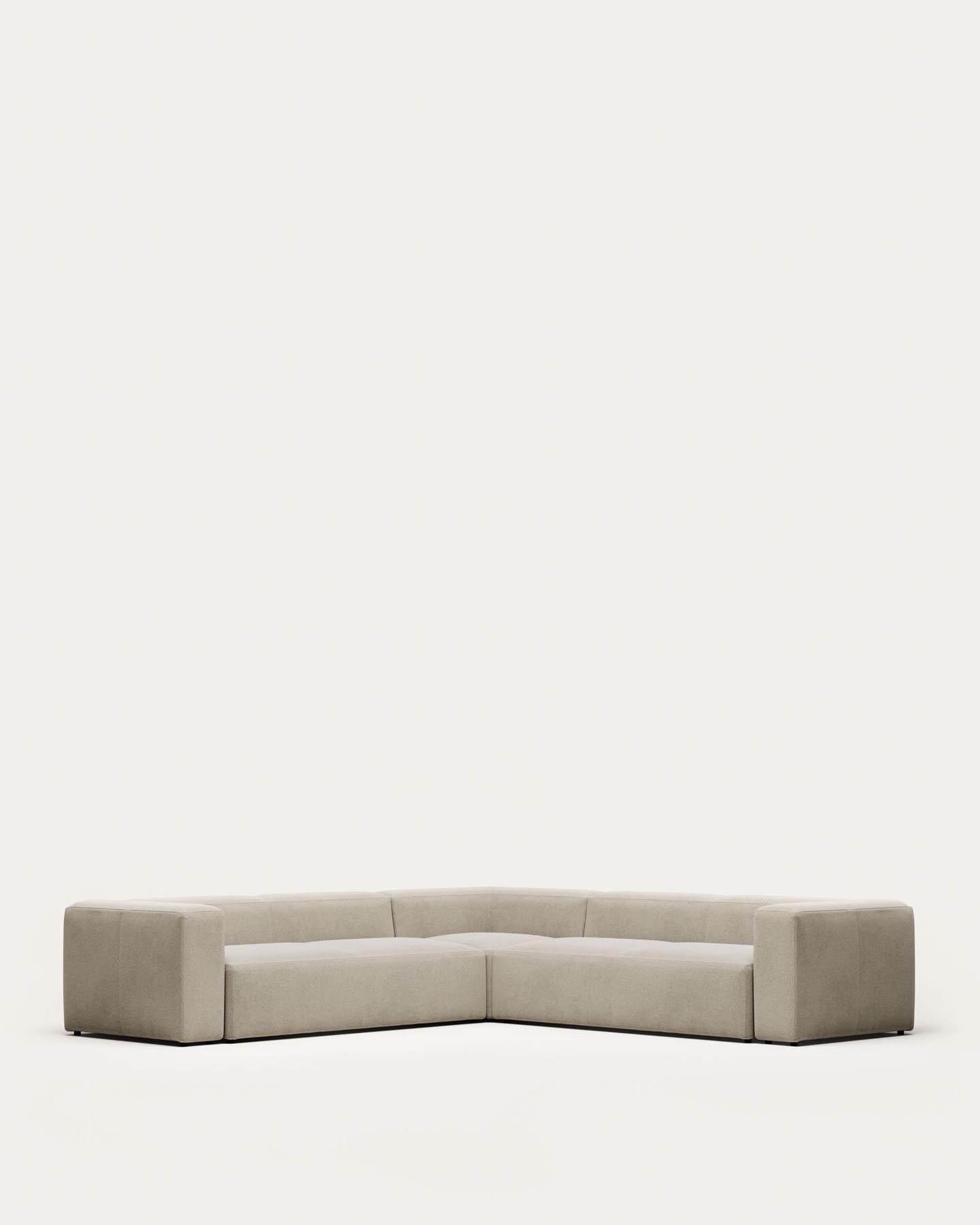 6-Sitzer-Ecksofa Blok, schwer entflammbar mit beiger Chenille, 320 x 320 cm in Beige präsentiert im Onlineshop von KAQTU Design AG. Ecksofa ist von Kave Home
