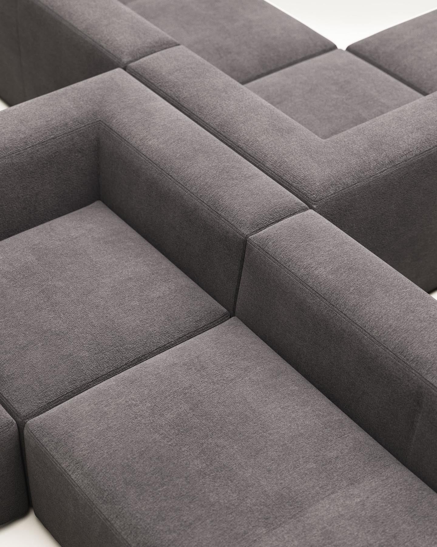 Blok 6-Sitzer-Ecksofa in Grau 320 x 320 cm FR in Grau präsentiert im Onlineshop von KAQTU Design AG. Ecksofa ist von Kave Home