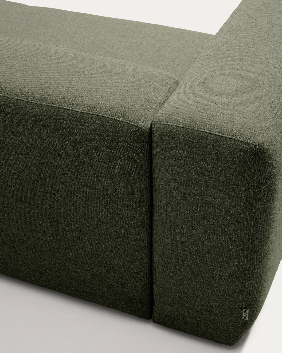 5-Sitzer-Ecksofa Blok in moosgrüner Chenille, 320 x 320 cm, FSC Mix Credit in Grün präsentiert im Onlineshop von KAQTU Design AG. Ecksofa ist von Kave Home