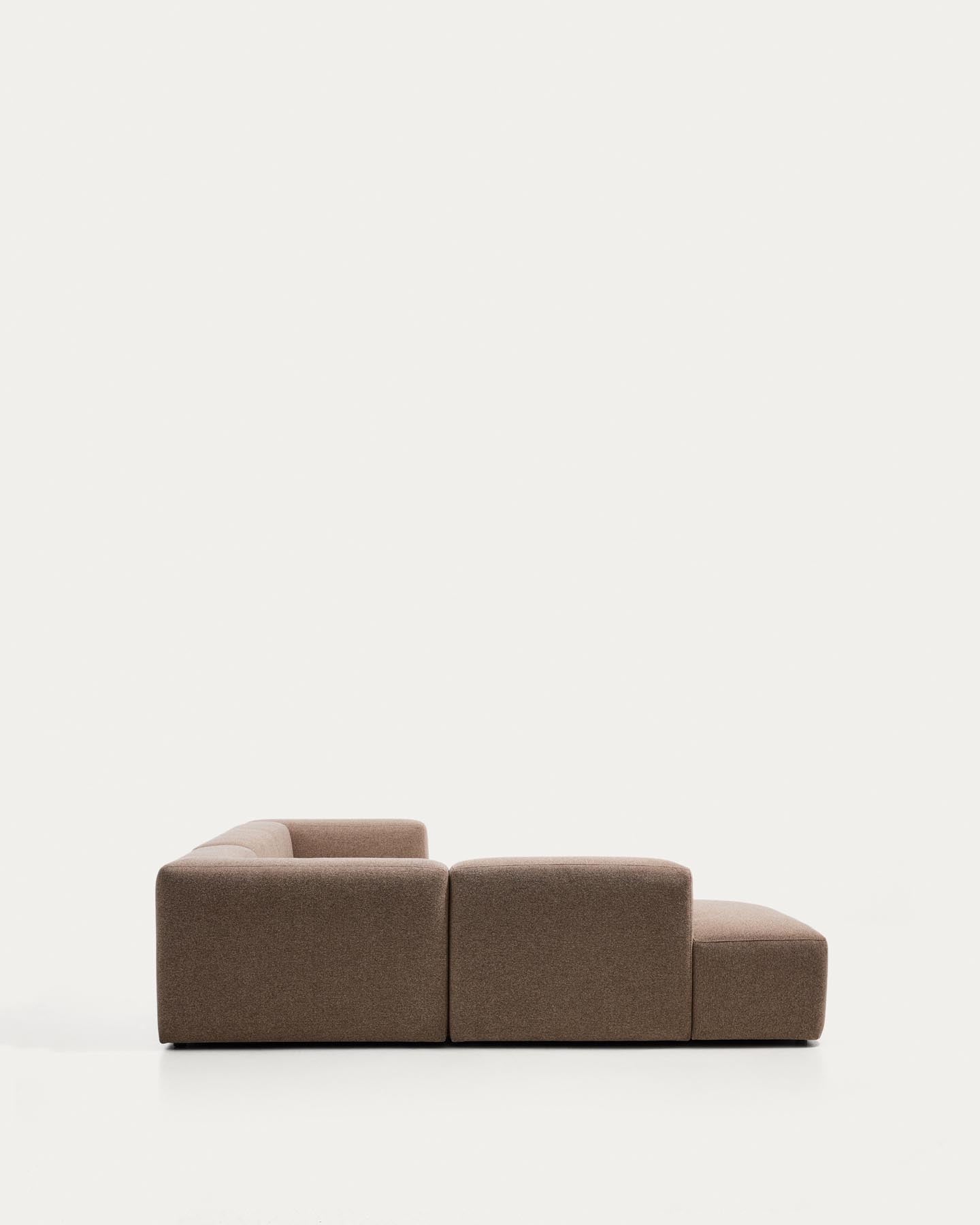 5-Sitzer-Ecksofa Blok mit Randmodul links in brauner Chenille, 255 x 320 cm, FSC Mix Credit in Taupe präsentiert im Onlineshop von KAQTU Design AG. L-Sofa links ist von Kave Home