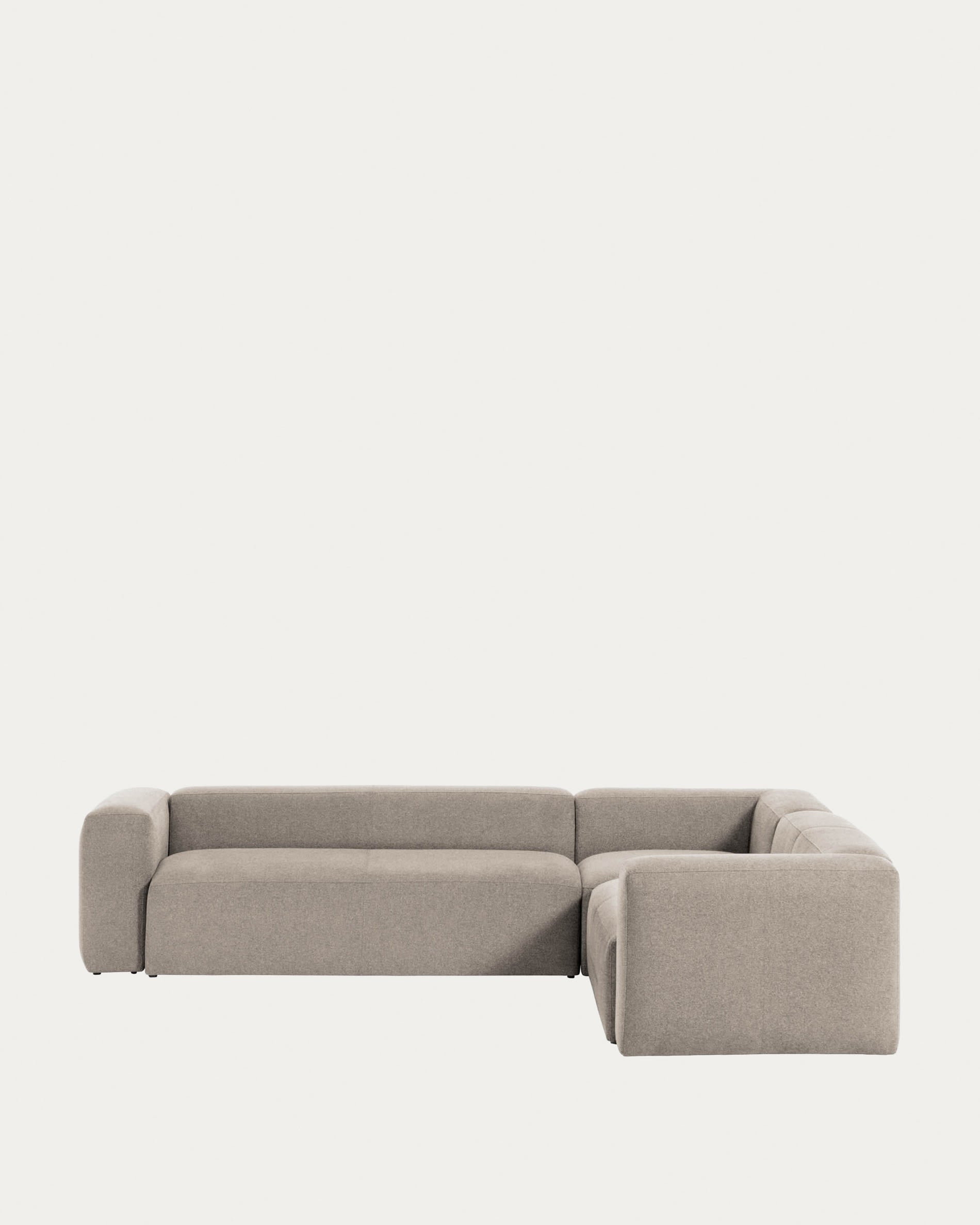 Elegantes Ecksofa Blok von Kave Home, 5-Sitzer, beige, Masse 320x290 cm, modernes Design, ideal für stilvolle Wohnräume.
