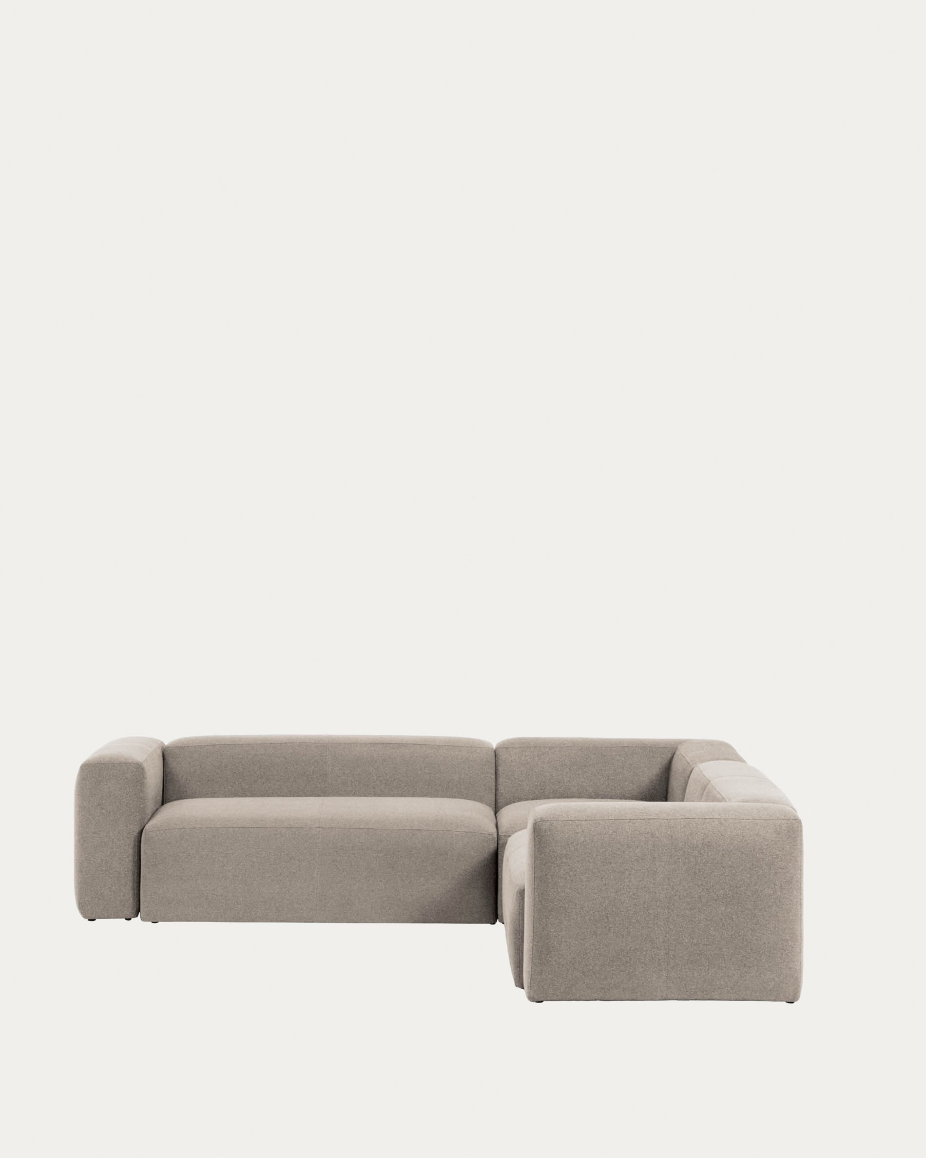 Elegantes Ecksofa Blok, 4-Sitzer, beige, 290x290 cm, FSC-zertifiziert, modernes Design, nachhaltig von Kave Home.