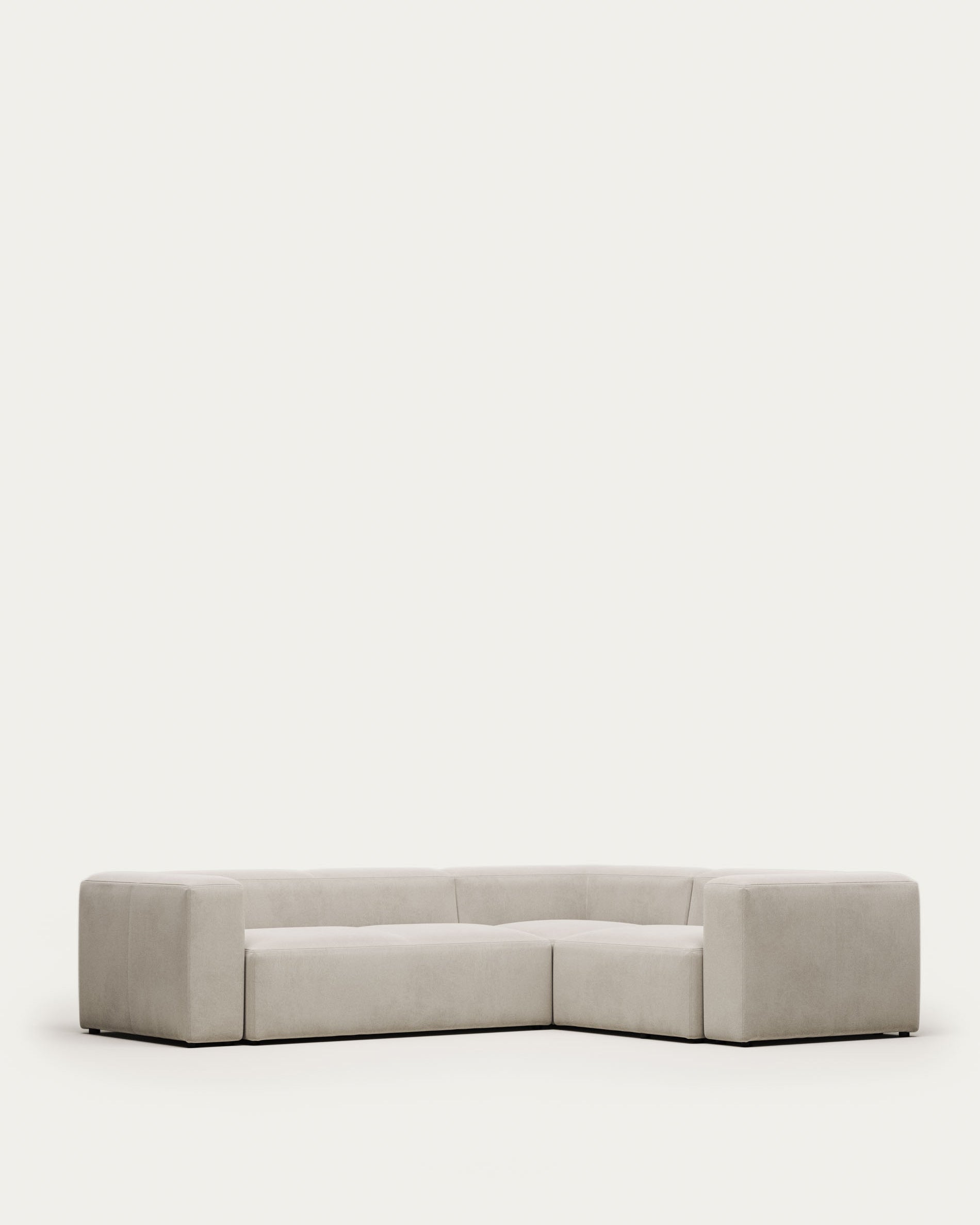 3-Sitzer-Ecksofa Blok, schwer entflammbar mit weisser Chenille, 290 x 230 cm / 230 x 290 cm in Weiss präsentiert im Onlineshop von KAQTU Design AG. Ecksofa ist von Kave Home