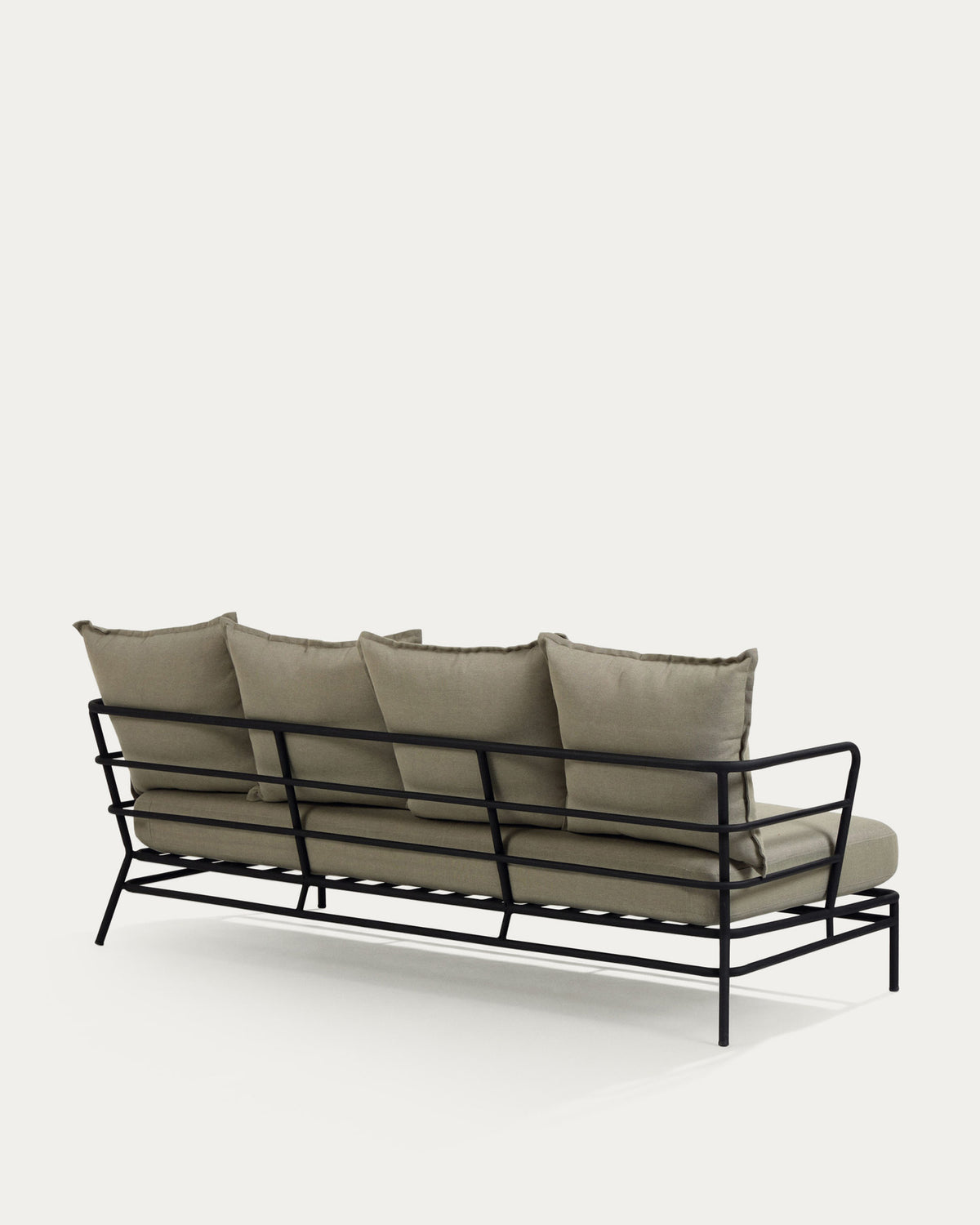 Mareluz 3-Sitzersofa aus schwarzem Stahl 197 cm in Grün, Schwarz präsentiert im Onlineshop von KAQTU Design AG. Lounge Sofa ist von Kave Home
