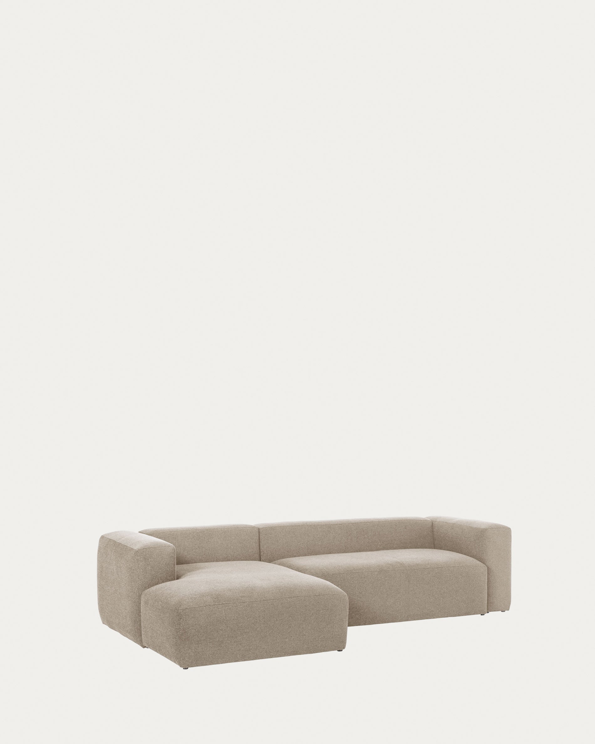 Kave Home Blok 3-Sitzer Sofa 300 cm, beige, mit linker Chaiselongue.