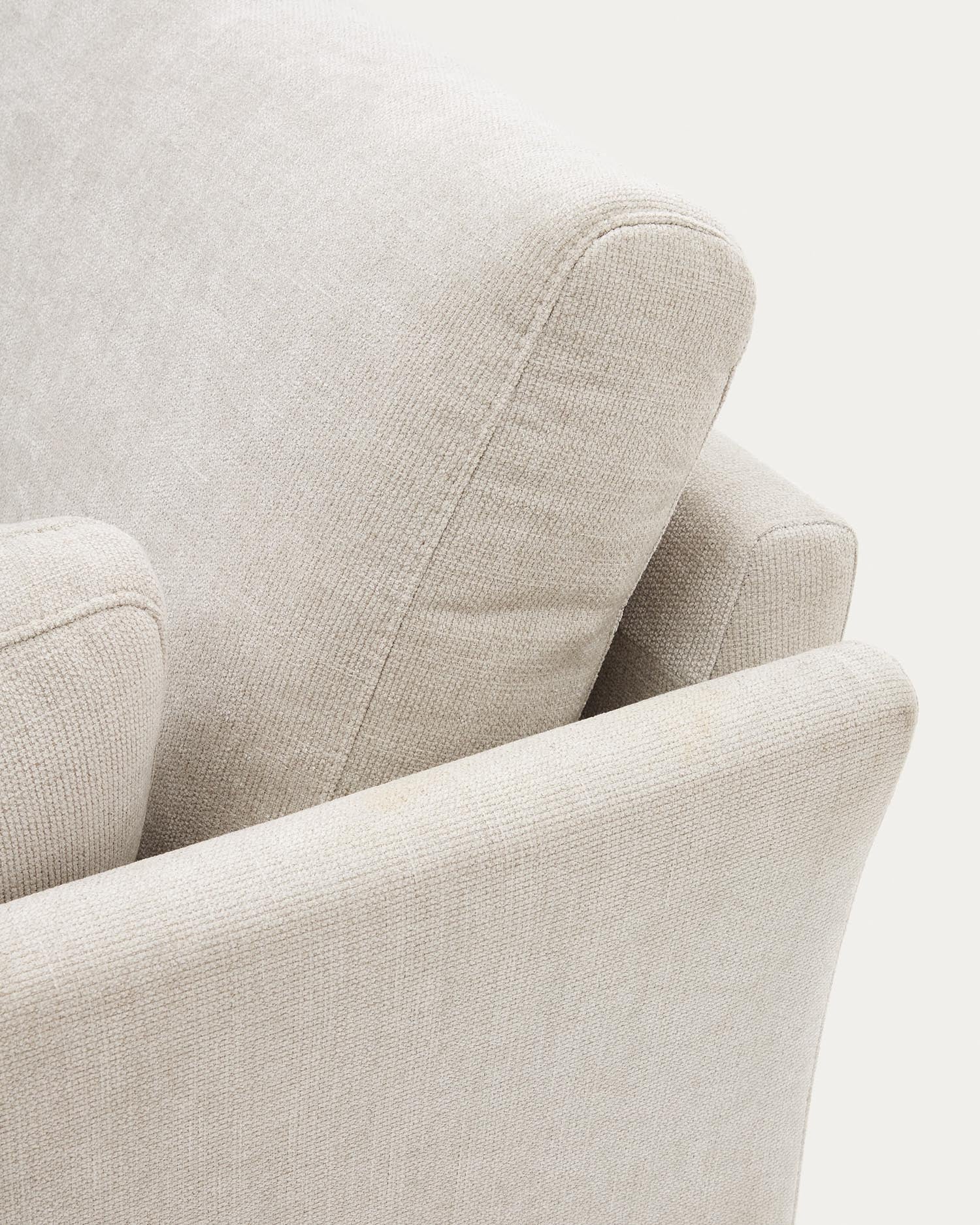 Stilvolles 2-Sitzer-Sofa aus weichem Chenille in Perle, 170 cm, mit robusten schwarzen Massivholzbeinen – perfekt für modernes Wohnen.