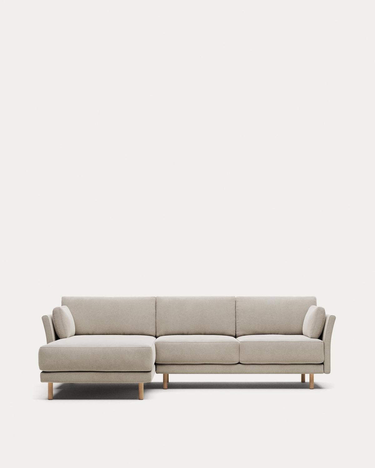 3-seater sofa Gilma with chaise longue right/left, flame retardant with white chenille