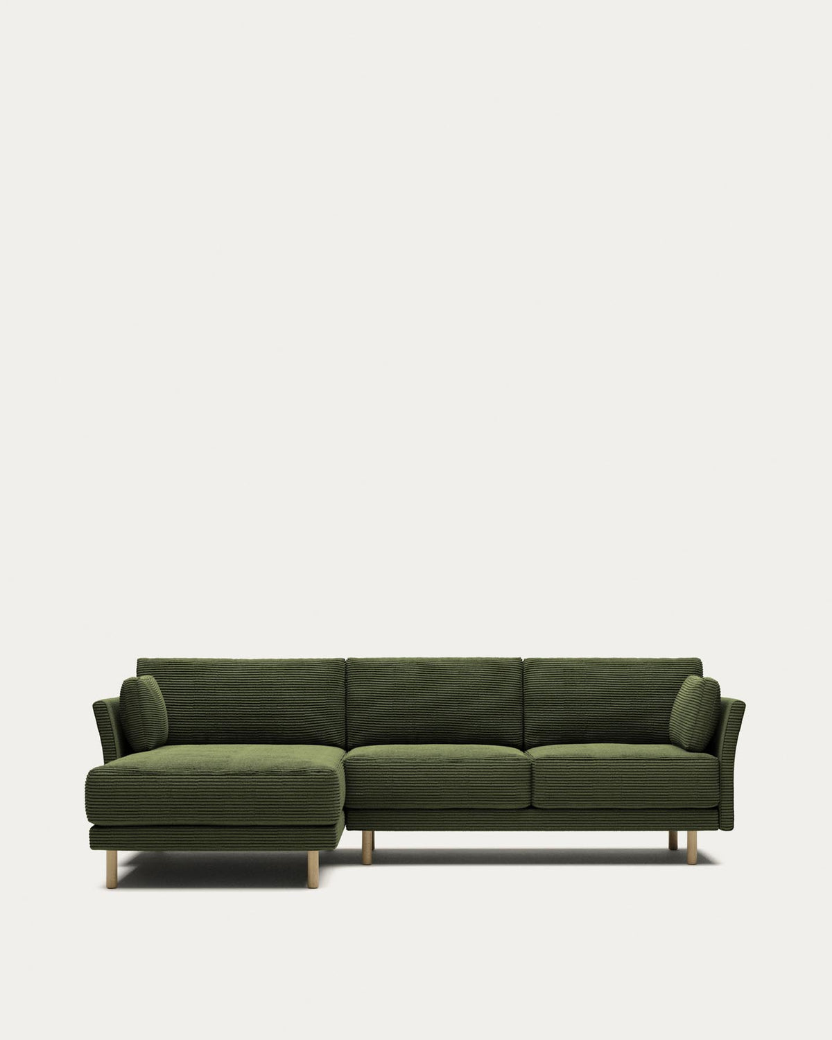 3-Sitzer-Sofa Gilma mit Chaiselongue rechts/links, schwer entflammbar mit dickem, grünem C