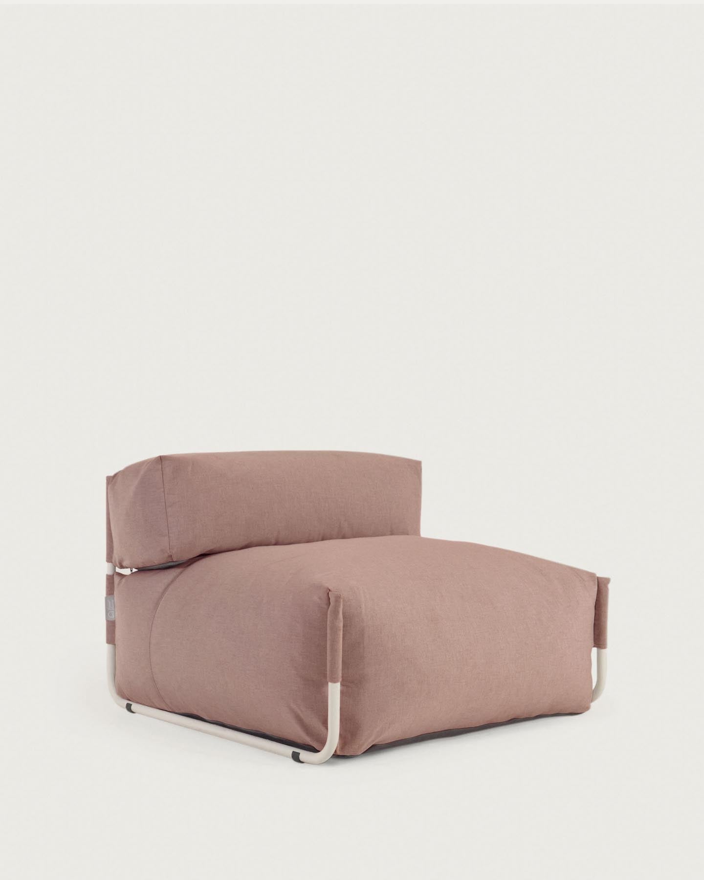 Square Pouf Modularsofa mit Rückenlehne 100% Outdoor terrakotta Aluminium weiß 101 x 101cm in Terrakotta präsentiert im Onlineshop von KAQTU Design AG. Outdoor-Sessel ist von Kave Home