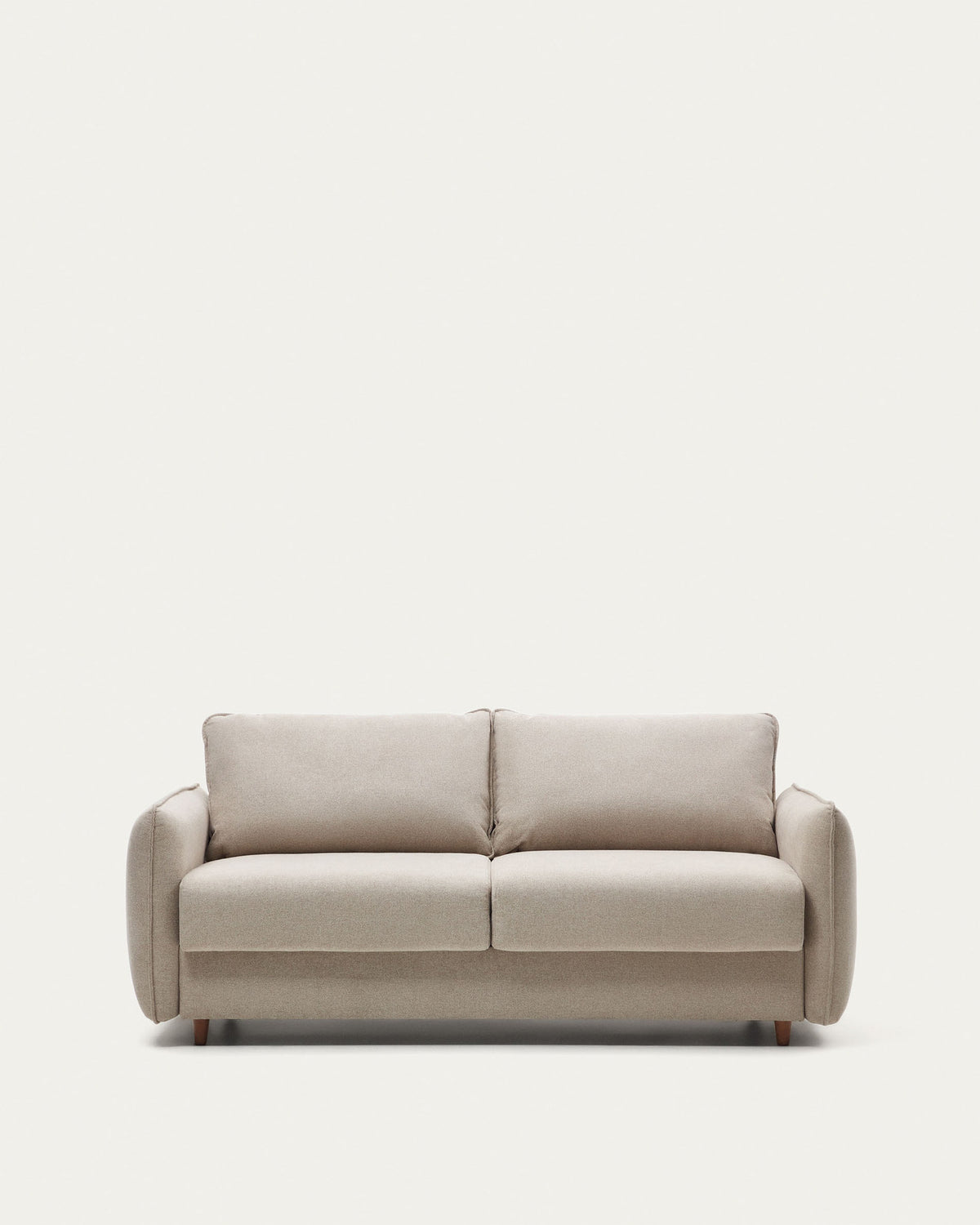 2-Sitzer-Bettsofa Carlota in Beige mit Beinen aus massivem Buchenholz, 185 cm, FSC Mix Credit in Beige präsentiert im Onlineshop von KAQTU Design AG. Bettsofa ist von Kave Home