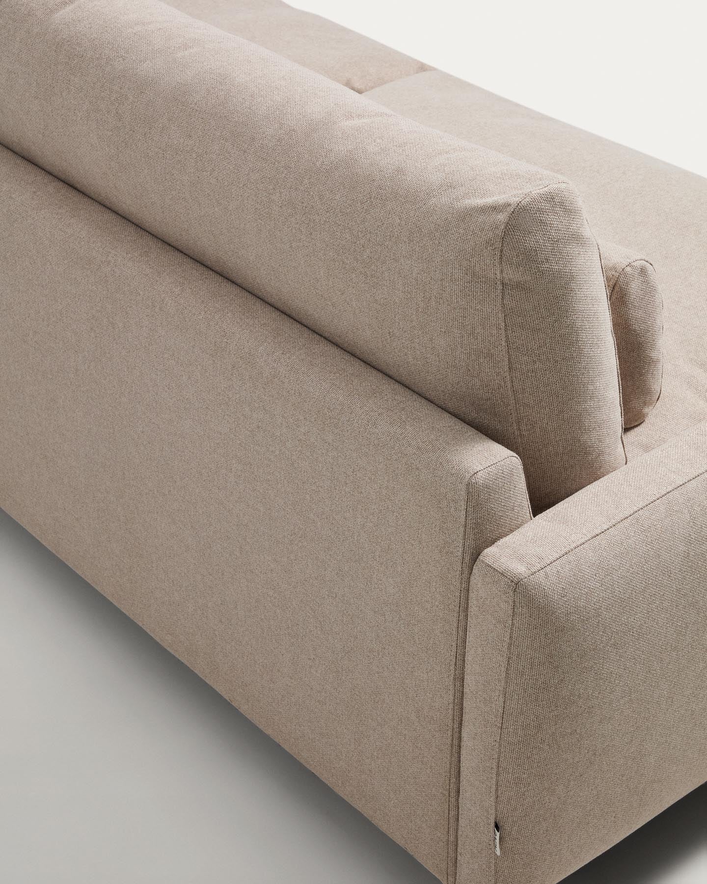 3-Sitzer-Sofa Veliro, schwer entflammbar, in Beige mit Stahlbeinen mit schwarzem Finish, 240 cm, FSC Mix Credit in Beige präsentiert im Onlineshop von KAQTU Design AG. 3er Sofa ist von Kave Home