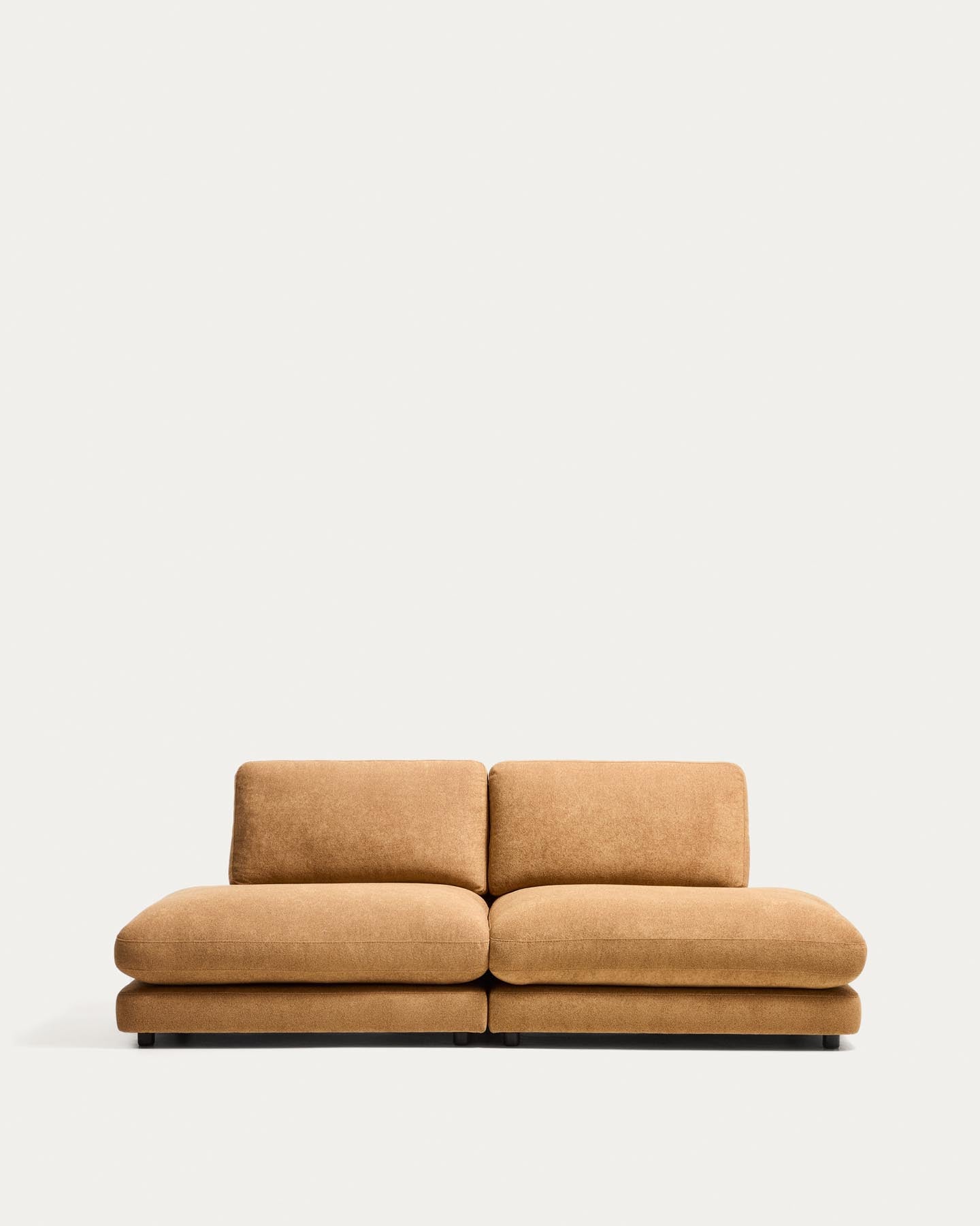 3-Sitzer-Modularsofa Gala aus senfgelbem Microbouclé, FSC Mix Credit, 240 cm in Senfgelb präsentiert im Onlineshop von KAQTU Design AG. 3er Sofa ist von Kave Home