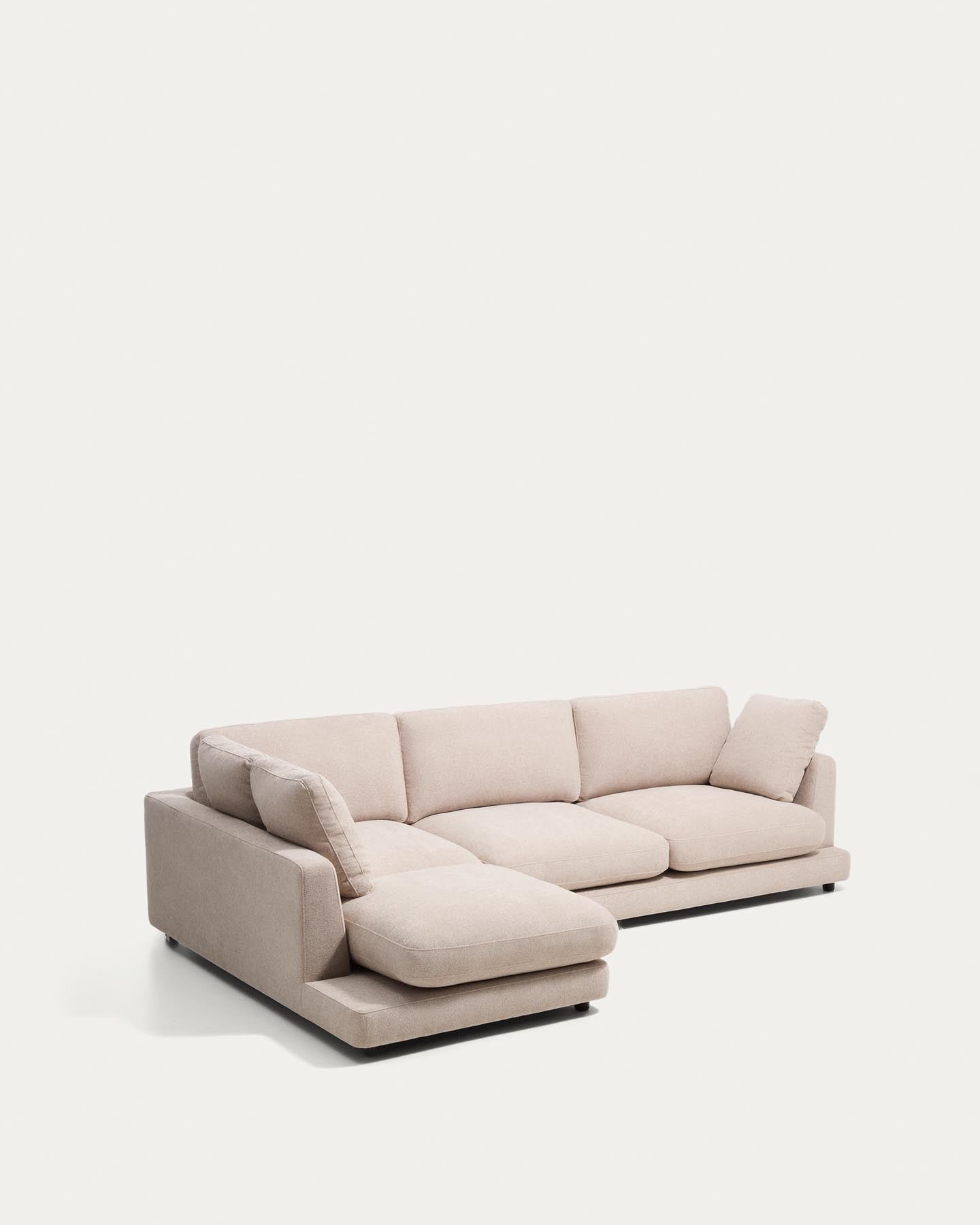 4-Sitzer-Sofa Gala aus Microbouclé mit Chaiselongue links in Beige, FSC Mix Credit, 300 cm in Beige präsentiert im Onlineshop von KAQTU Design AG. L-Sofa links ist von Kave Home