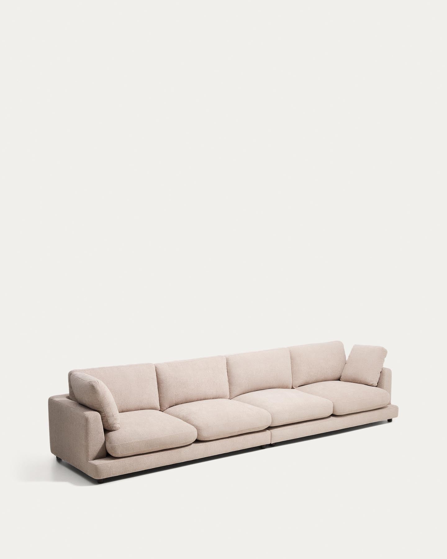 6-Sitzer-Sofa Gala aus beigem Microbouclé, FSC Mix Credit, 390 cm in Beige präsentiert im Onlineshop von KAQTU Design AG. 5er Sofa ist von Kave Home