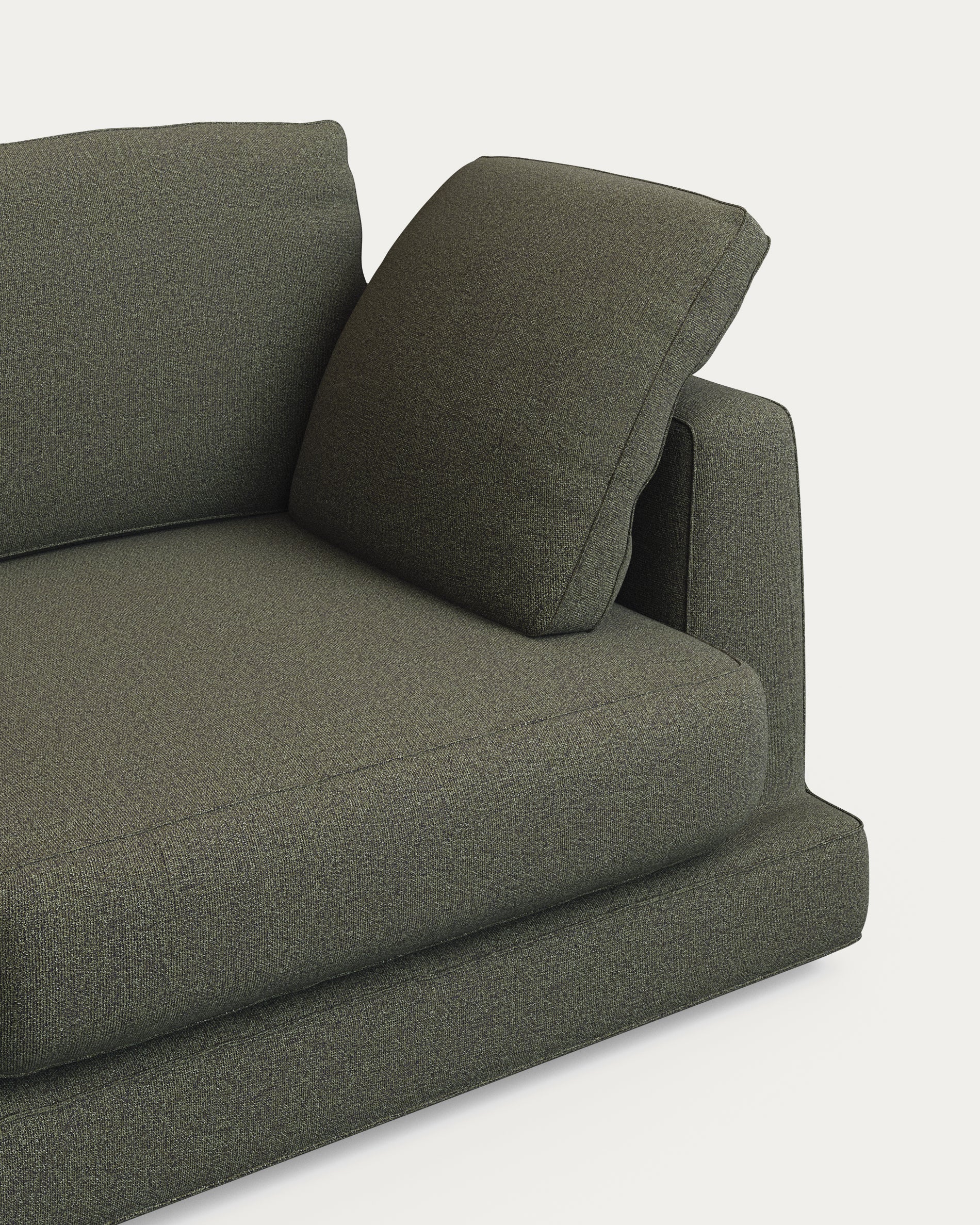 Gala 3-Sitzer-Sofa aus dunkelgrüner Chenille FSC Mix Credit 210 cm in Dunkelgrün präsentiert im Onlineshop von KAQTU Design AG. 3er Sofa ist von Kave Home