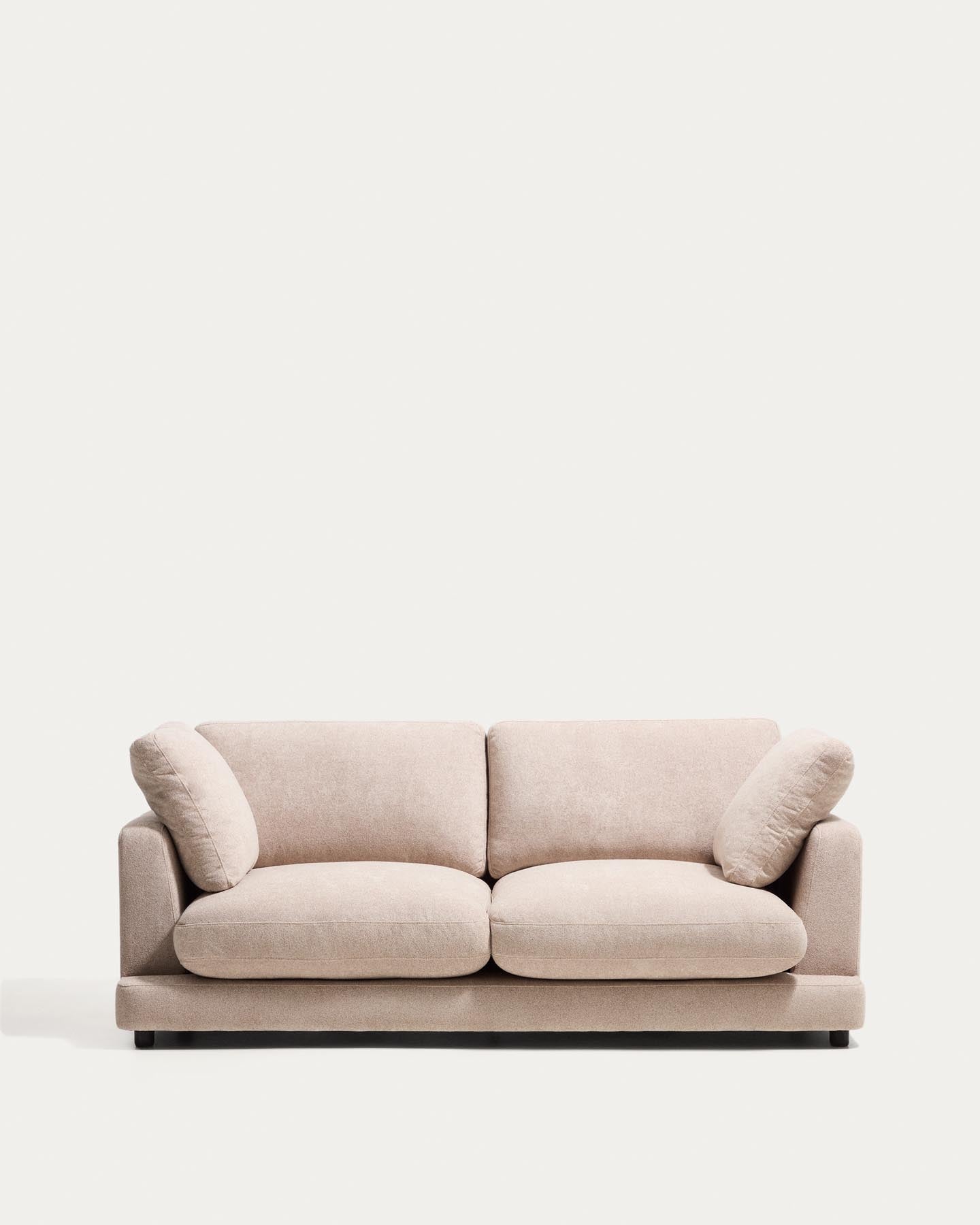 Canapé 3 places Gala en microbouclé beige, FSC Mix Credit, 210 cm