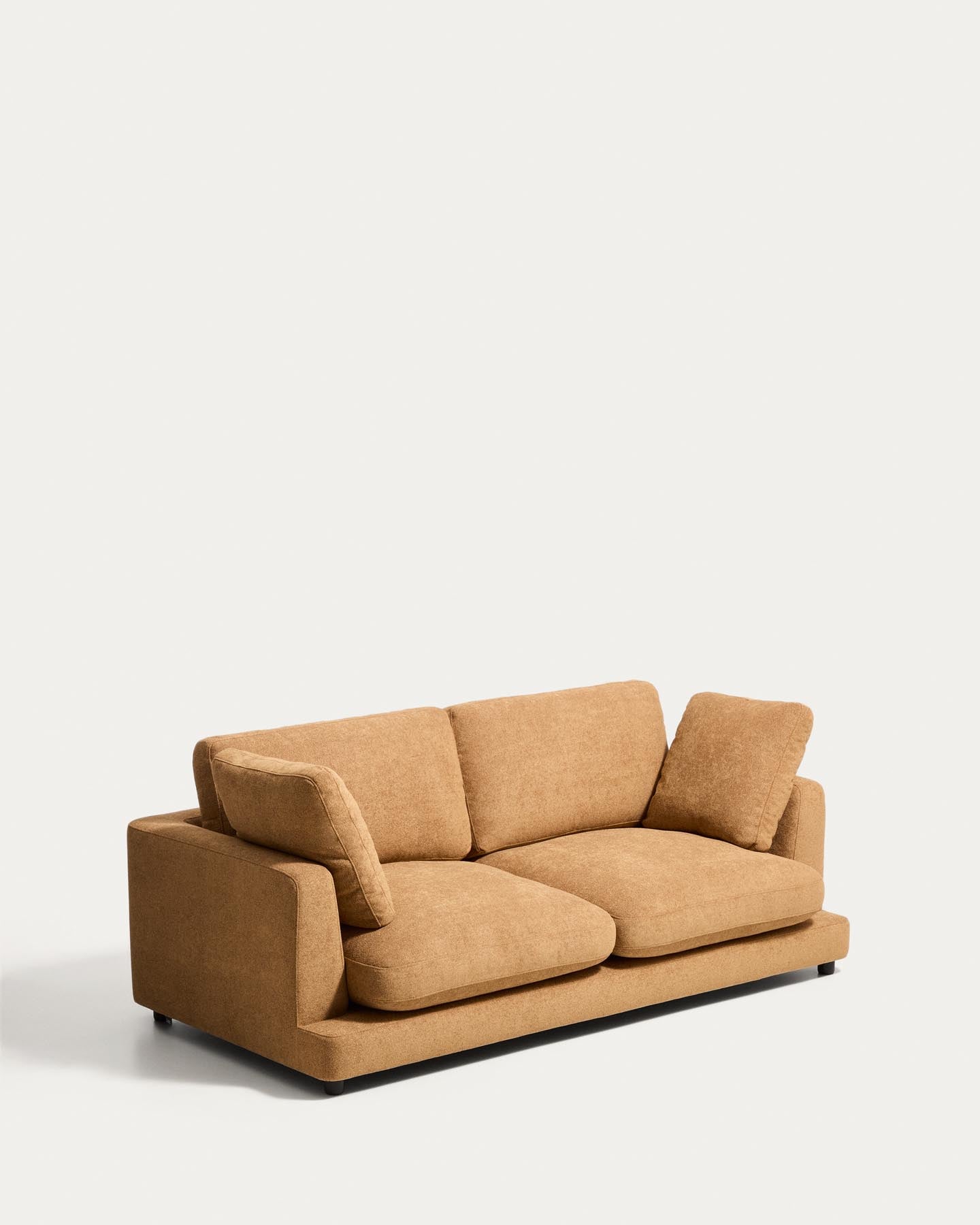 3-Sitzer-Sofa Gala aus senfgelbem Microbouclé, FSC Mix Credit, 210 cm in Senfgelb präsentiert im Onlineshop von KAQTU Design AG. 3er Sofa ist von Kave Home