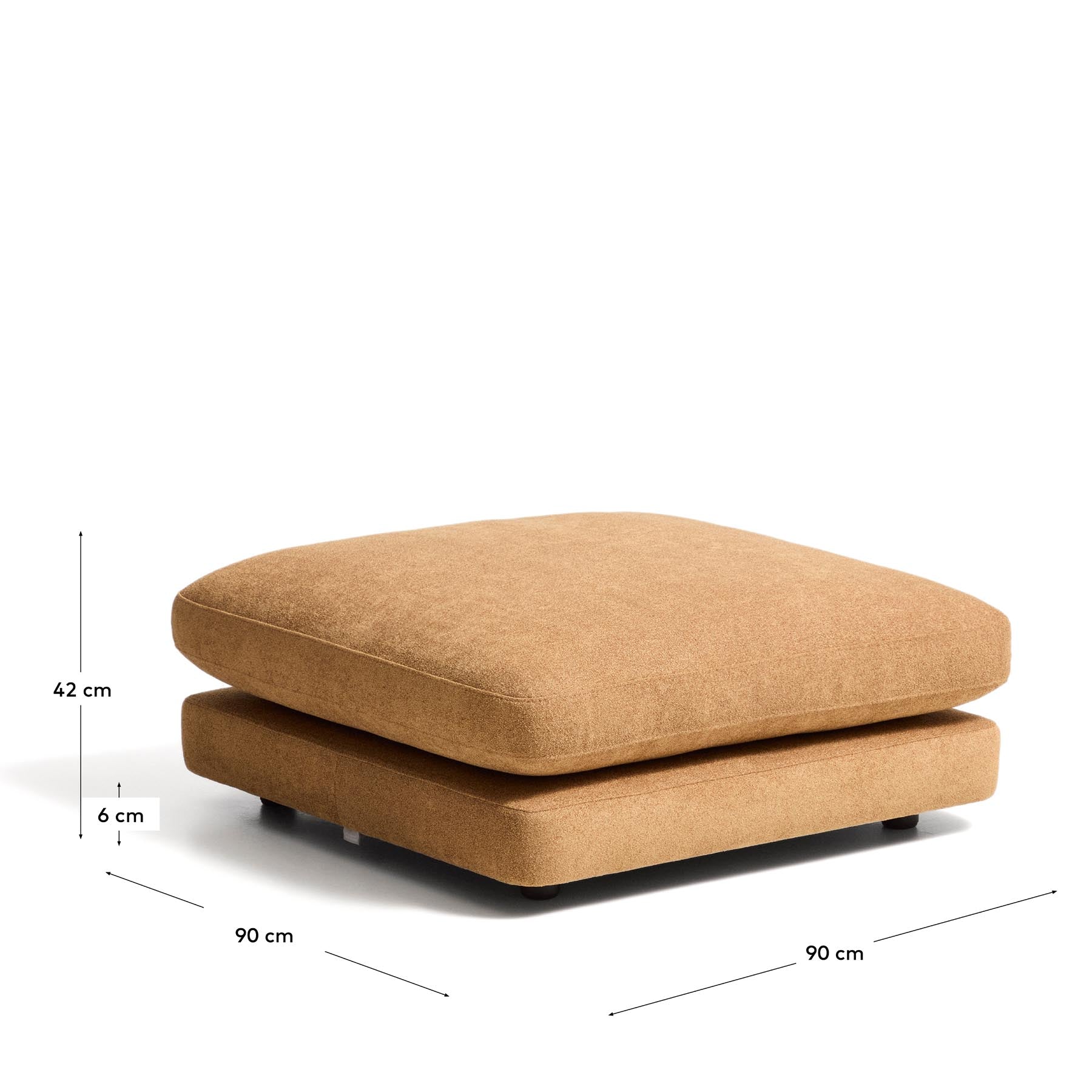 Fussablage Gala aus senfgelbem Microbouclé, FSC Mix Credit, 90 x 90 cm in Senfgelb präsentiert im Onlineshop von KAQTU Design AG. Pouf ist von Kave Home