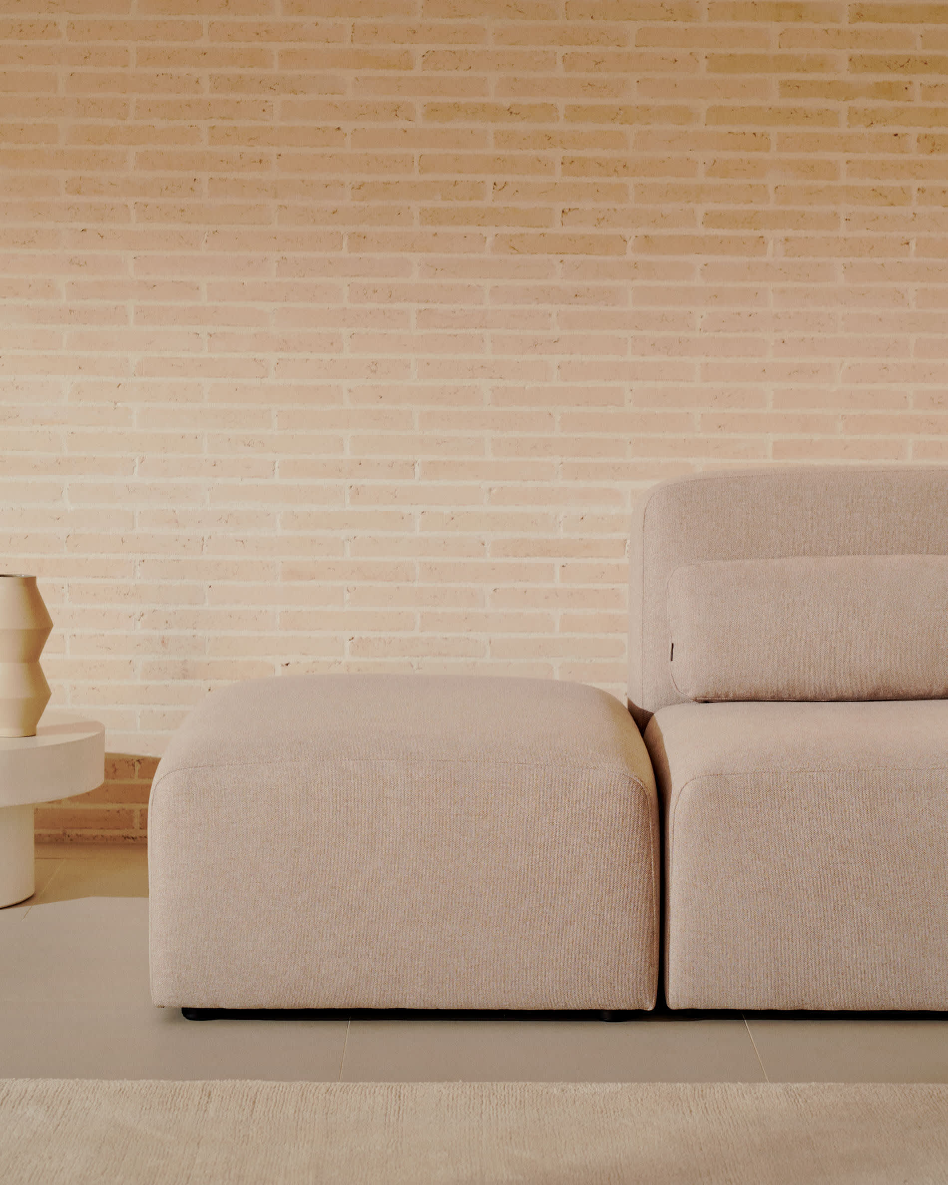 Elegantes Neom Pouf Randmodul in Beige, 75x89 cm, FSC-zertifiziert, perfekt für stilvolle und nachhaltige Einrichtung.