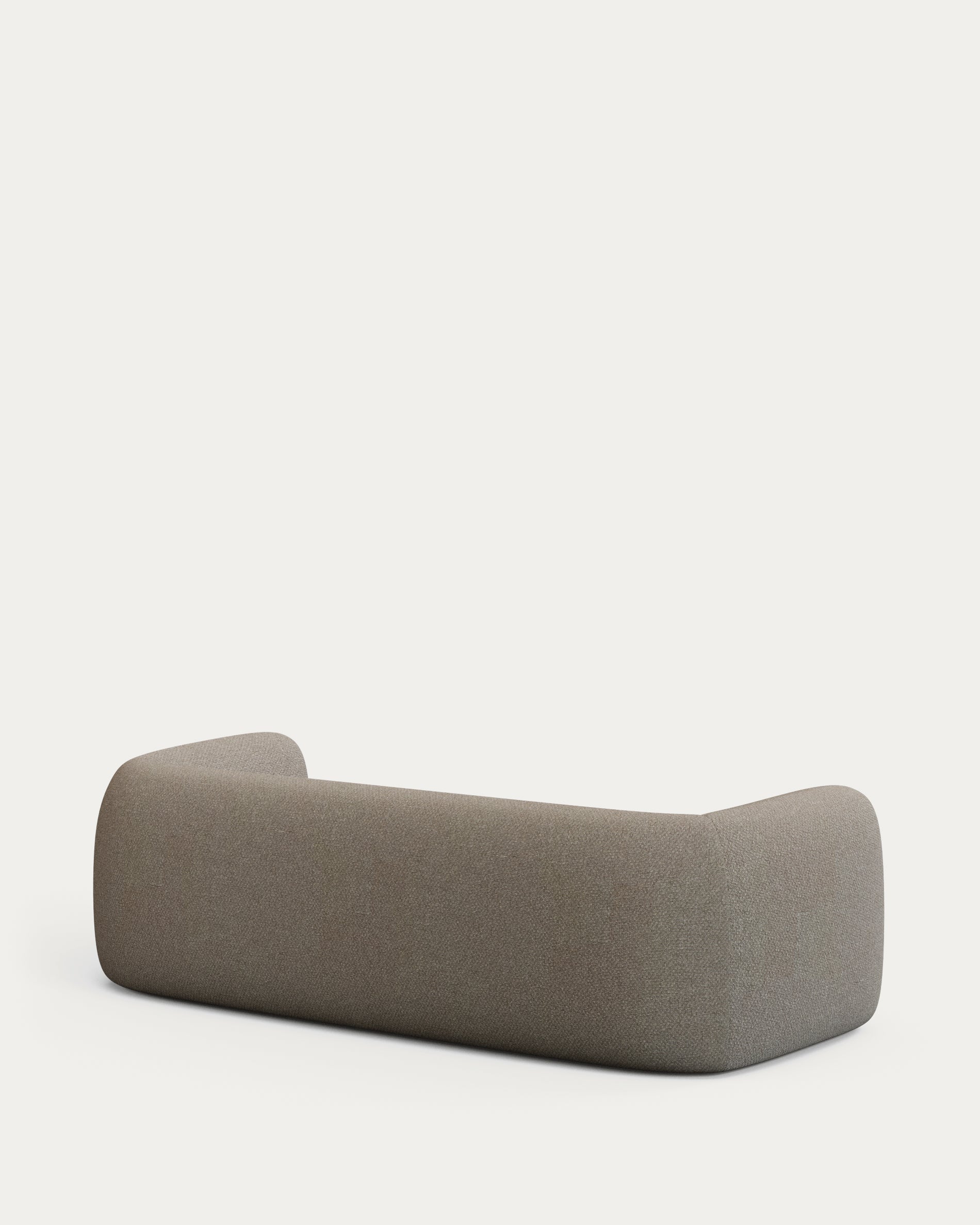 Elegantes 3-Sitzer-Sofa Martina in sanften Steintönen, 246 cm, mit luxuriöser Lammfelloptik für ein modernes Wohngefühl.