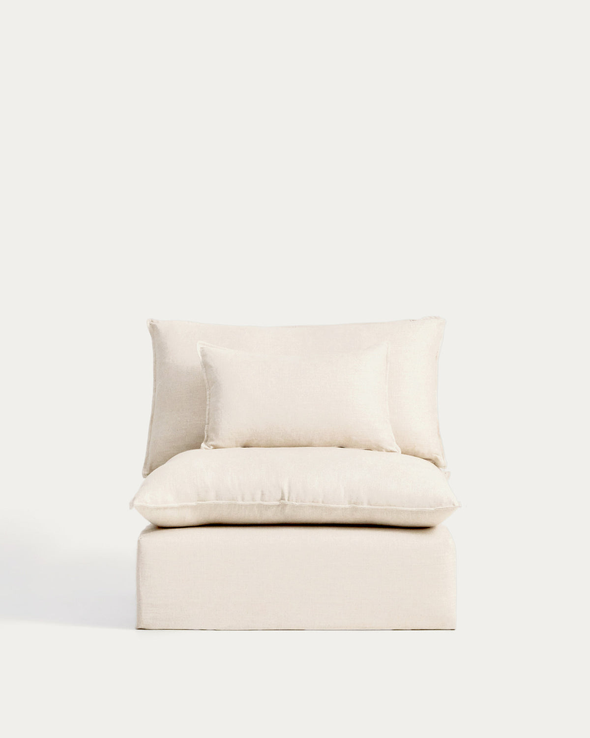 Sessel Anarela mit abnehmbarem Bezug aus Leinen und Viskose in Beige, 110 cm, FSC Mix Credit in Beige präsentiert im Onlineshop von KAQTU Design AG. Sessel ist von Kave Home
