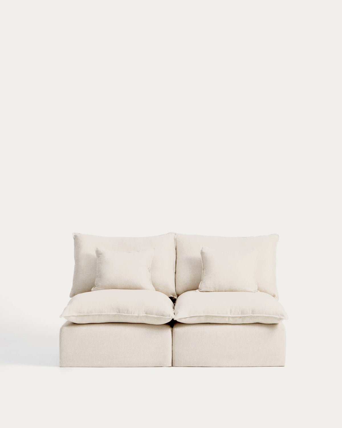 2-Sitzer-Modularsofa Anarela mit abnehmbarem Bezug aus Leinen und Viskose in Beige, 180 cm, FSC Mix Credit in Beige präsentiert im Onlineshop von KAQTU Design AG. 2er Sofa ist von Kave Home