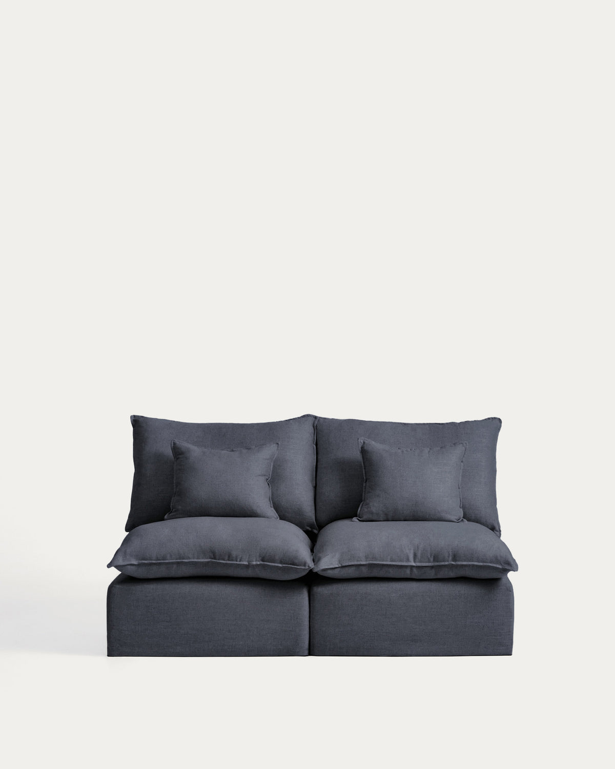 2-Sitzer-Modularsofa Anarela mit abnehmbarem Bezug aus Leinen und Viskose in Dunkelgrau, 180 cm, FSC Mix Credit in Dunkelgrau präsentiert im Onlineshop von KAQTU Design AG. 2er Sofa ist von Kave Home