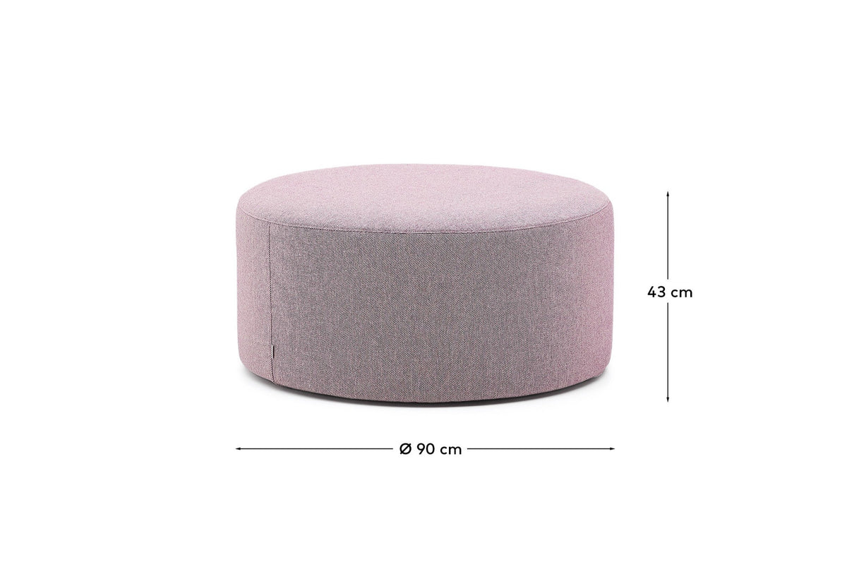 Fussablage mit abnehmbarem Bezug Kaeli violett Ø 90 cm in Lila präsentiert im Onlineshop von KAQTU Design AG. Pouf ist von Kave Home
