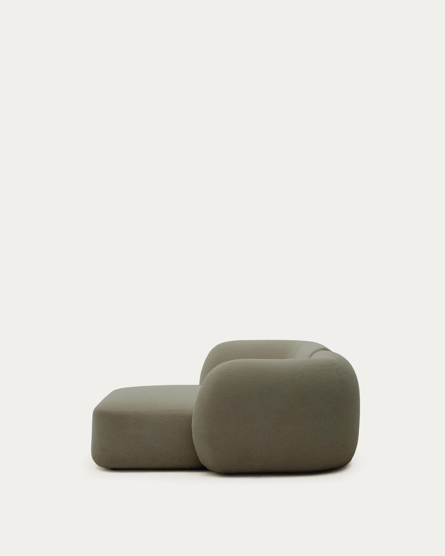 2-Sitzer-Modularsofa Martina mit Chenille und Chaiselongue rechts in Grün 230 cm in Grün präsentiert im Onlineshop von KAQTU Design AG. L-Sofa rechts ist von Kave Home