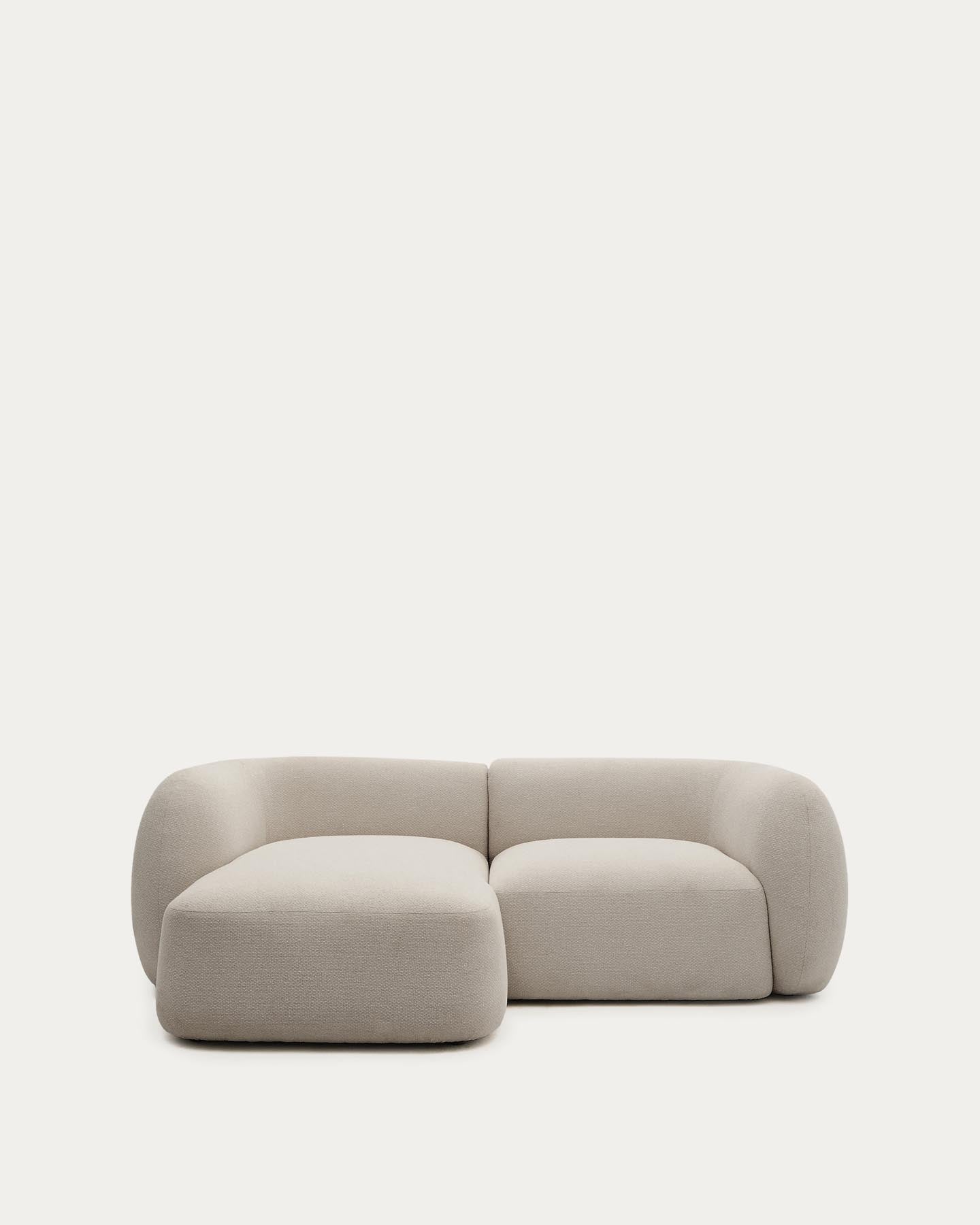 2-Sitzer-Modularsofa Martina mit Chenille und Chaiselongue links in Steinton 230 cm in Steinfarben präsentiert im Onlineshop von KAQTU Design AG. L-Sofa links ist von Kave Home