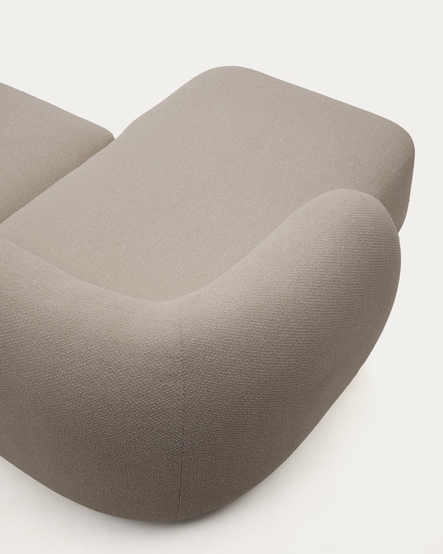 2-Sitzer-Modularsofa Martina mit Chenille und Chaiselongue links in Steinton 230 cm in Steinfarben präsentiert im Onlineshop von KAQTU Design AG. L-Sofa links ist von Kave Home
