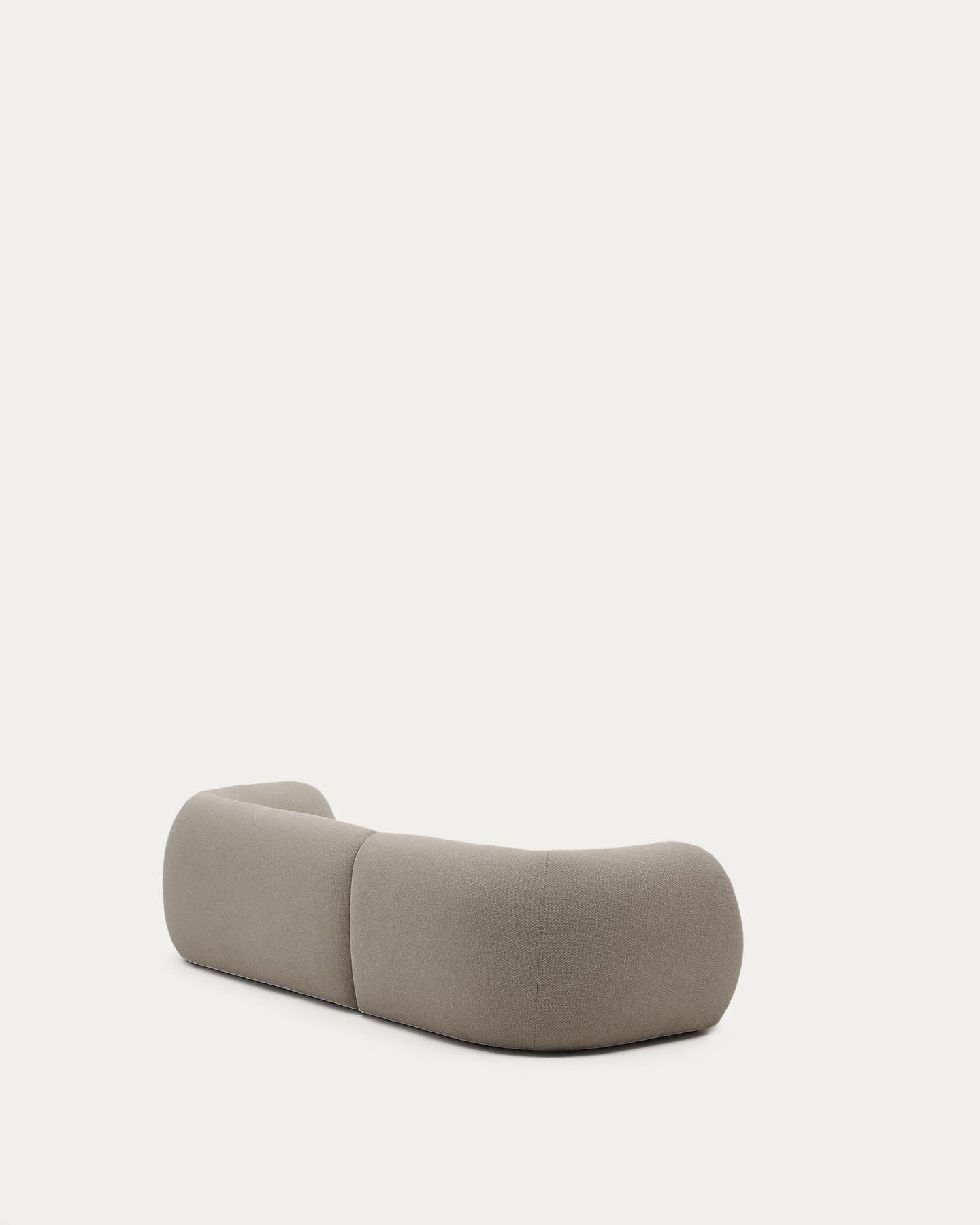Schwer entflammbares 3-Sitzer-Modularsofa Martina mit Chenille und Chaiselongue rechts in Steinton 287 cm in Steinfarben präsentiert im Onlineshop von KAQTU Design AG. L-Sofa rechts ist von Kave Home