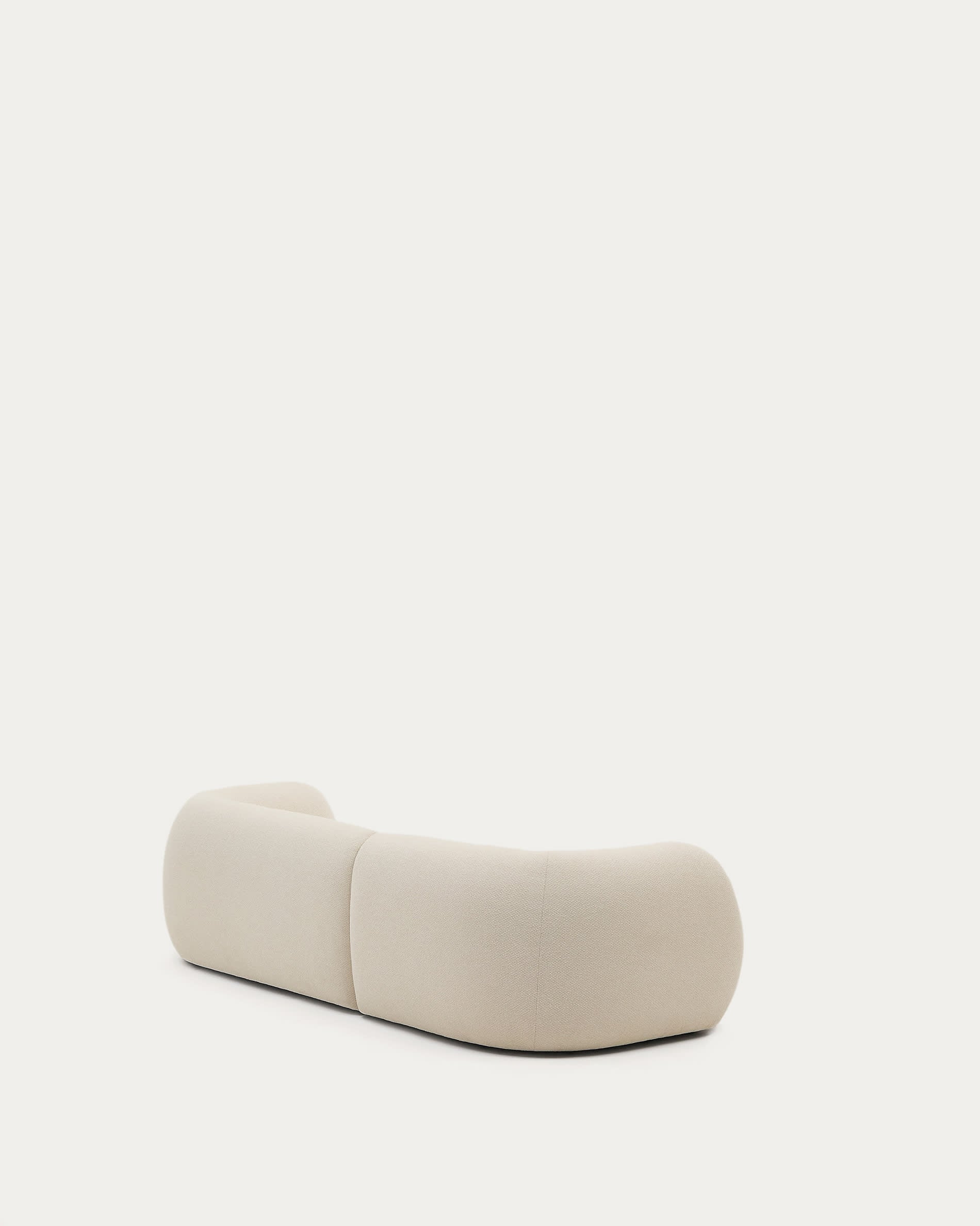 Das Martina Sofa von Kave Home ist ein elegantes, modulares 3-Sitzer-Sofa in Ecru Chenille mit rechter Chaiselongue, 287 cm breit.