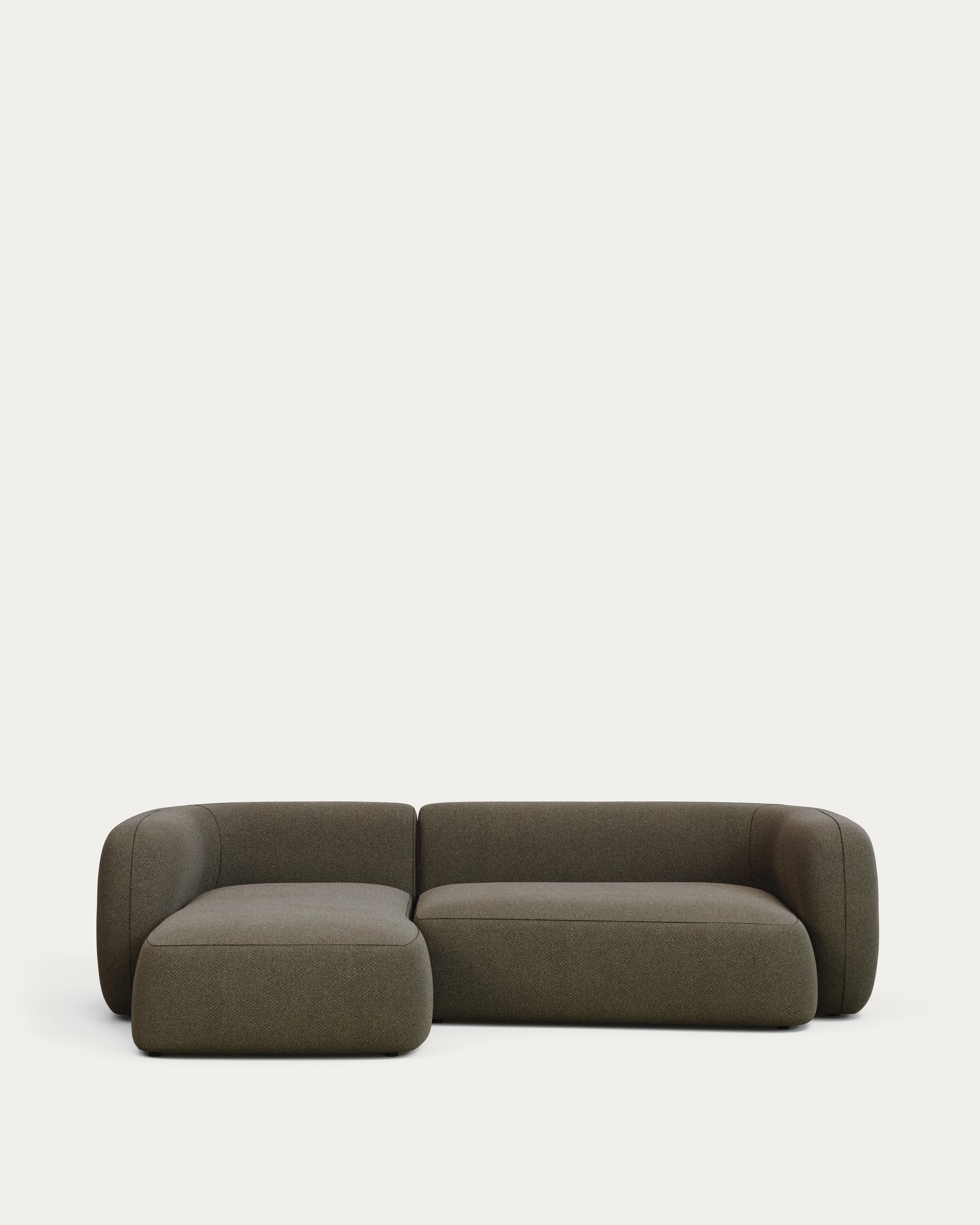 3-Sitzer-Modularsofa Martina mit grüner Chenille und Chaiselongue links 287 cm in Grün präsentiert im Onlineshop von KAQTU Design AG. 3er Sofa ist von Kave Home