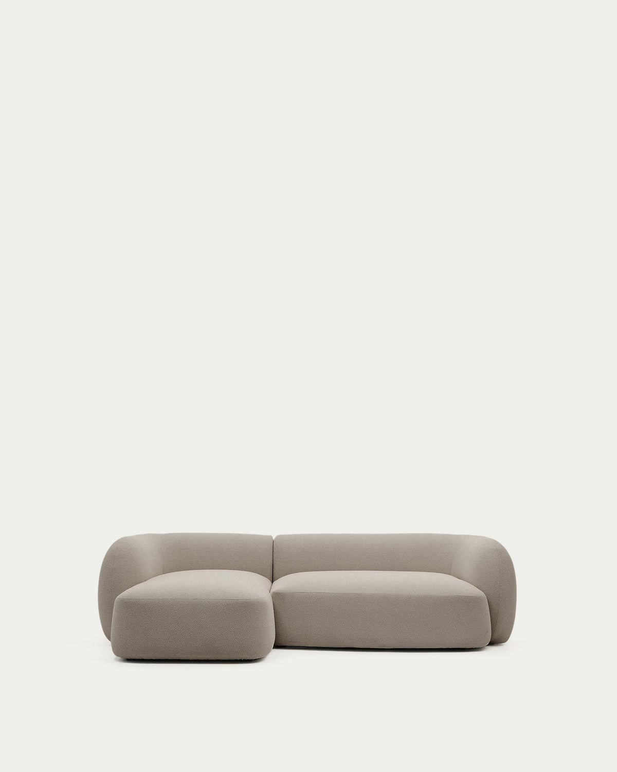 3-Sitzer-Modularsofa Martina mit Chenille und Chaiselongue links in Steinton 287 cm in Steinfarben präsentiert im Onlineshop von KAQTU Design AG. 3er Sofa ist von Kave Home