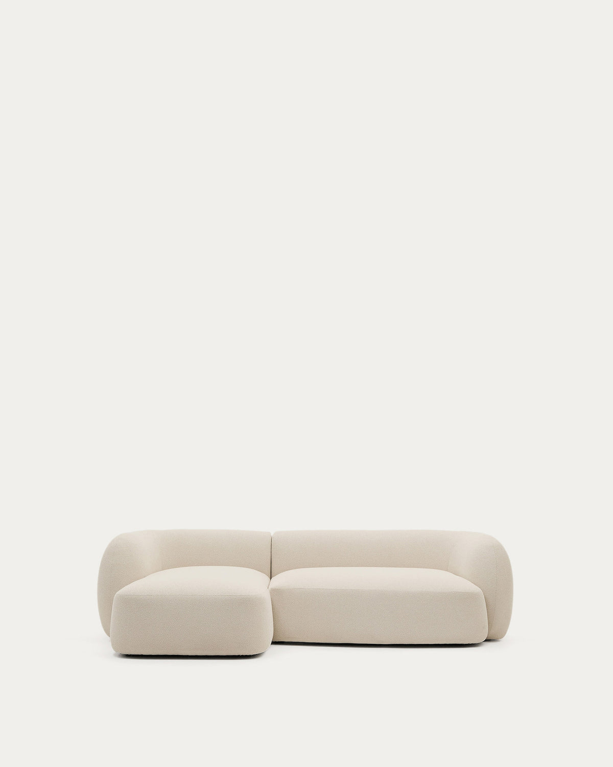 3-Sitzer-Modularsofa Martina mit Chenille und Chaiselongue links in Ecru 287 cm in Ecru präsentiert im Onlineshop von KAQTU Design AG. L-Sofa links ist von Kave Home