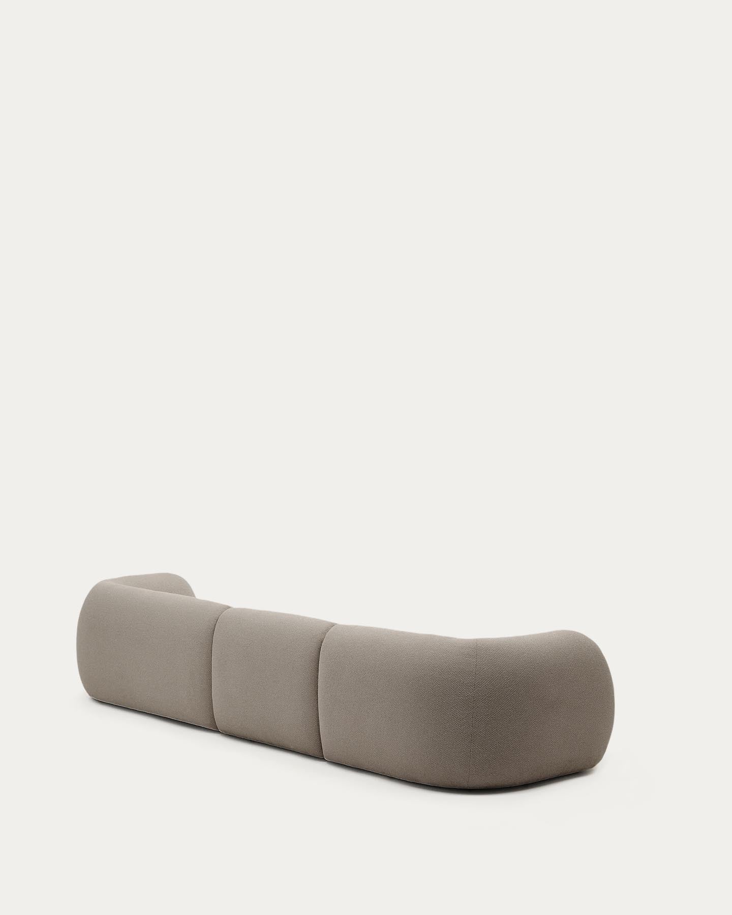 4-Sitzer-Modularsofa Martina mit Chenille und Chaiselongue rechts in Steinton 377 cm in Steinfarben präsentiert im Onlineshop von KAQTU Design AG. L-Sofa rechts ist von Kave Home