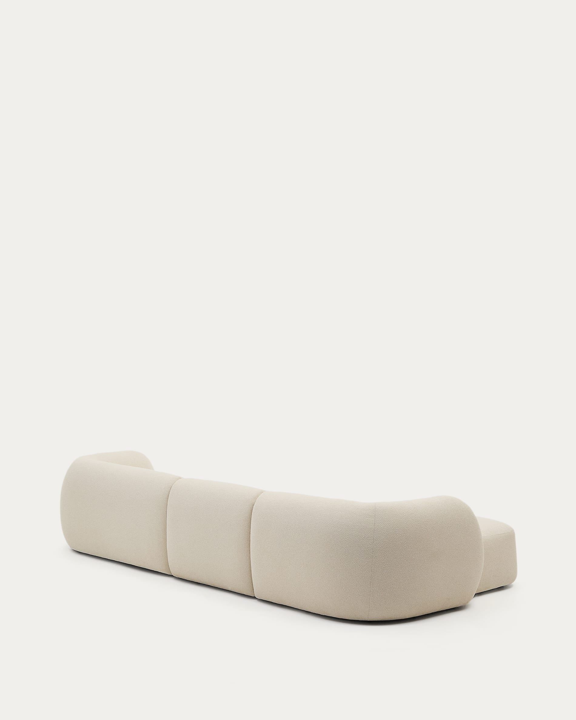 Martina modulares Sofa, 4-Sitzer, 377 cm, Chenille in Ecru, linke Chaiselongue. Eleganz und Komfort für Ihr Zuhause.