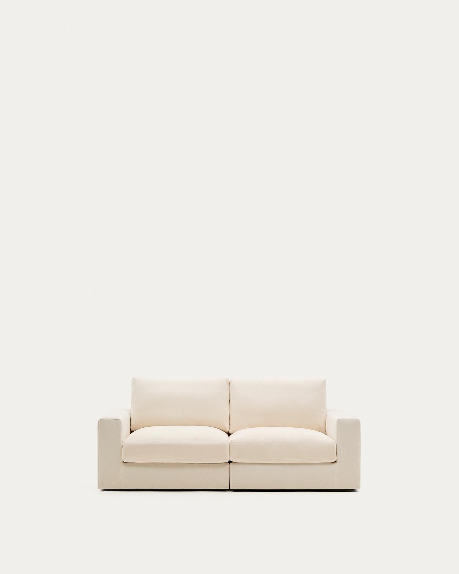 Modulares Sofa Alea für 3 Personen mit abnehmbarem Bezug aus Chenille in Ecru, 220 cm in Ecru präsentiert im Onlineshop von KAQTU Design AG. 3er Sofa ist von Kave Home